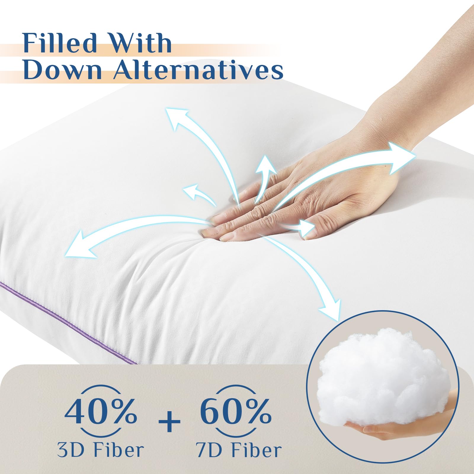 JOLLYVOGUE Pillows Standard Size Set of 4, Washable Supportive Bed Pillows with Super Soft Down Alternative Fill, Luxury Fluffy Hotel Quality for Side, Back and Stomach Sleepers - Medaid International