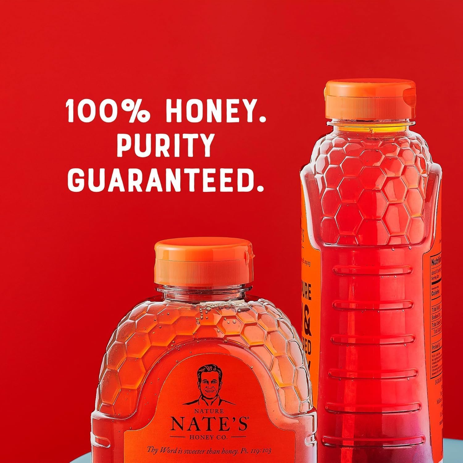 Nate's 100% Pure, Raw & Unfiltered Honey - Award-Winning Taste, 16 oz. Squeeze Bottle - Medaid International