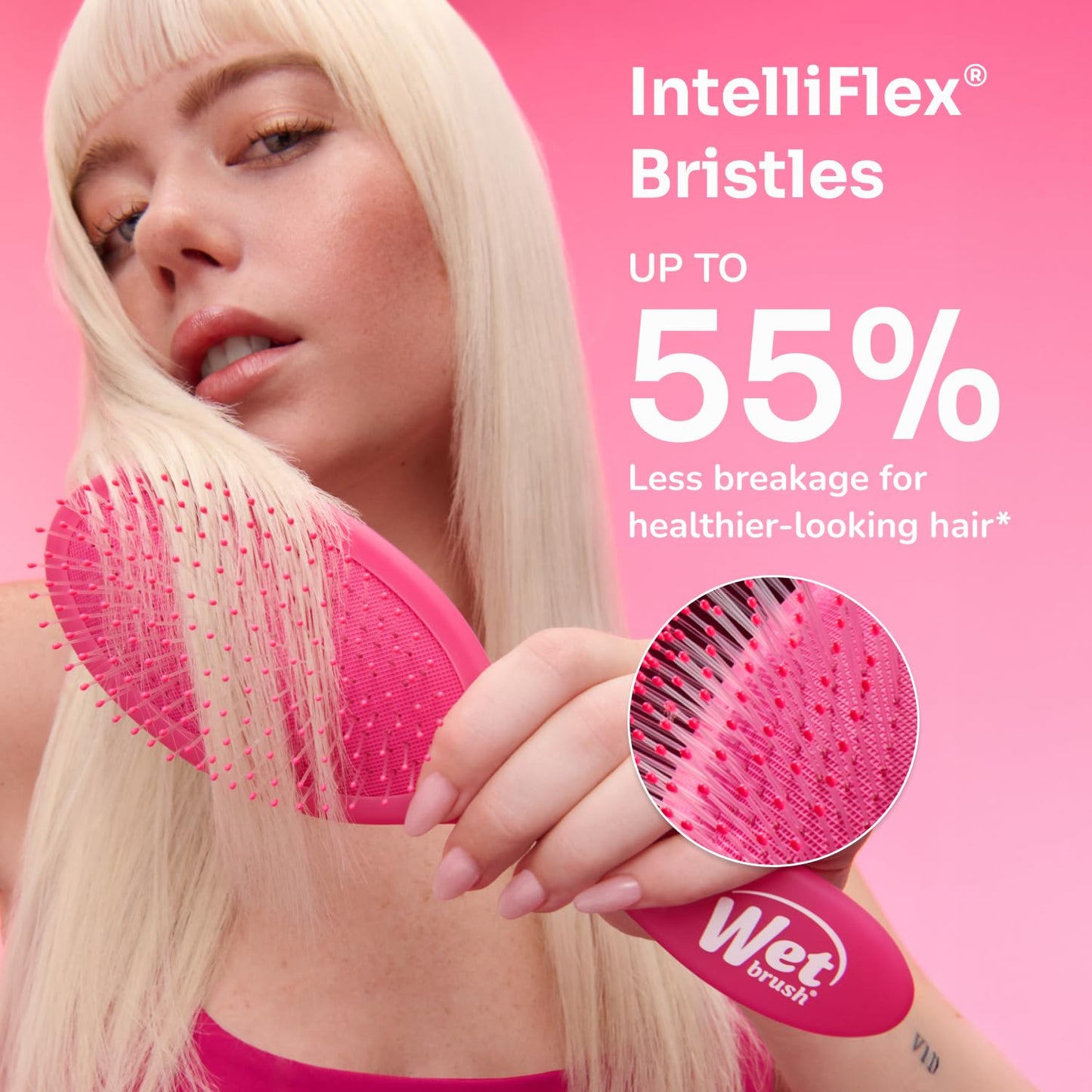 Wet Brush Refresh and Extend Paddle Detangler, Black, Detangling Brush with Infused Charcoal Ultra-Soft IntelliFlex Bristles For All Hair Types, Removes Dirt, Excess Oils & Impurities - Medaid International