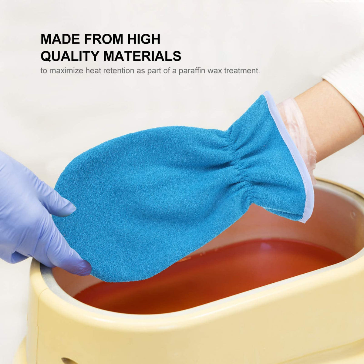 TERRIFI 4 PCS Paraffin Wax Bath Gloves and Booties, Paraffin Wax Warmer Insulated Mitts, Foot Spa Cover, Moisturizing Work Gloves, Hand Treatment Kit