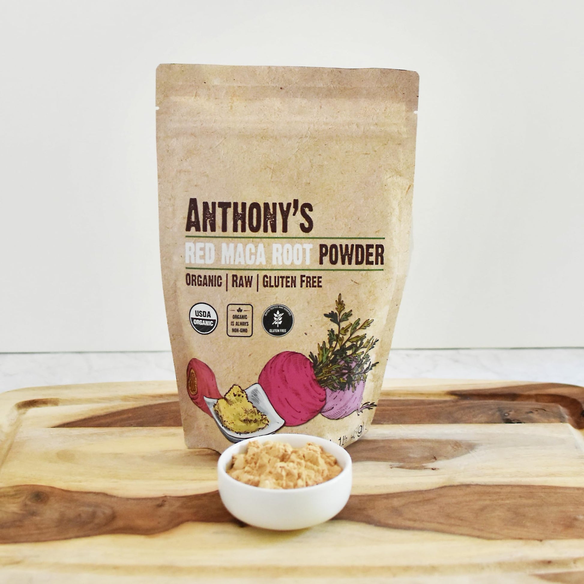 Anthony's Organic Red Maca Powder, 1 lb, Raw, Gluten Free, Non GMO, Non Gelatinized - Medaid International