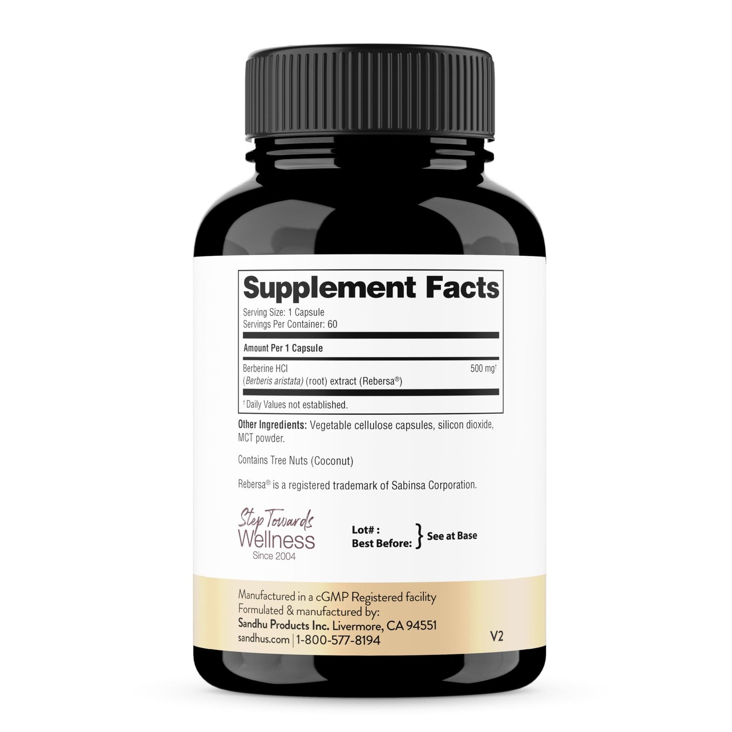Sandhu's Berberine HCL Supplement 500mg per capsule with 97% Pure Berberis Aristata Extract| 60 count| Supports Weight Management & Healthy Energy levels| Made in USA, Vegetarian, Non-GMO, Gluten Free - Medaid International