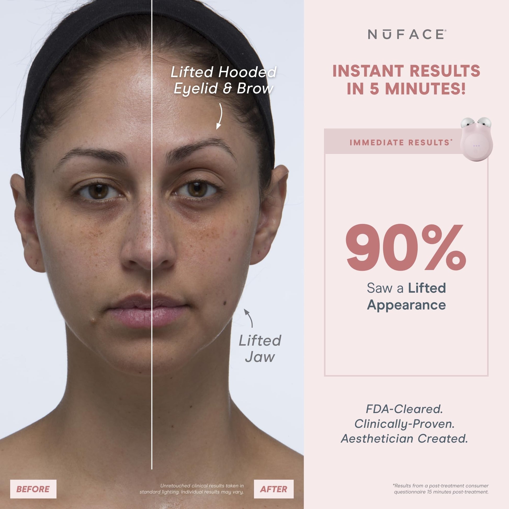 NuFACE MINI+ Microcurrent Facial Device Kit - Limited Edition FDA Cleared Face Massager Device + Microcurrent Gel Activator & Applicator Brush - Velvet Rose - Medaid International