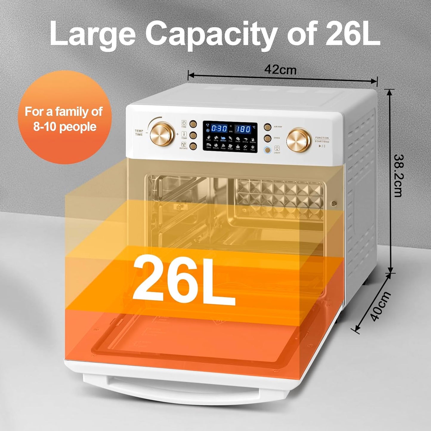 All In One,  XXXL 26L Air Fryer Oven, 1700W - Medaid International