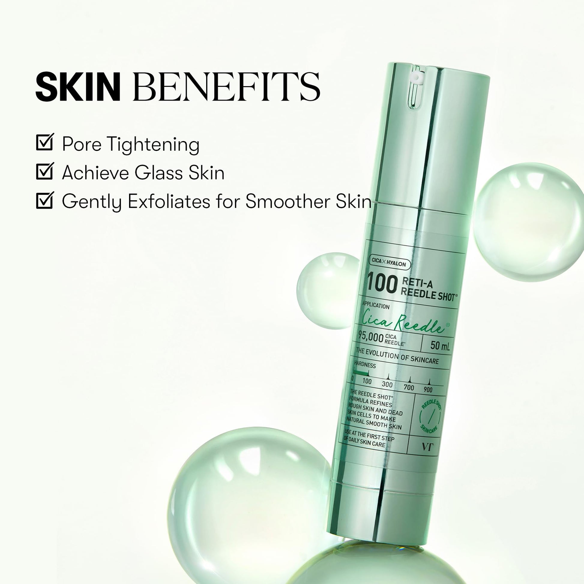 VT COSMETICS Reti-A Reedle Shot 100, Retinol(Vitamin A) Microneedling Serum, Repairing Exosome, Ideal for Retinol Beginner, Glass Skin, Korean Skin Booster 1.69Fl Oz(50ml) - Medaid International