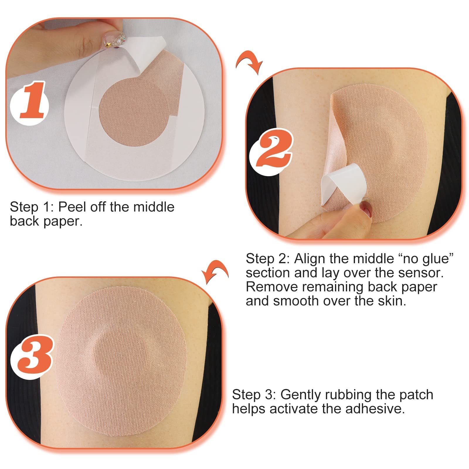 HONYOU 25Pack Libre Sensor Covers Waterproof Latex-Free Freestyle Lingo Overpatches for Libre 1/2/3 Plus Sensor CGM Flexible Patches, with No Glue On The Center, 15 Days Long Stay, Beige - Medaid International