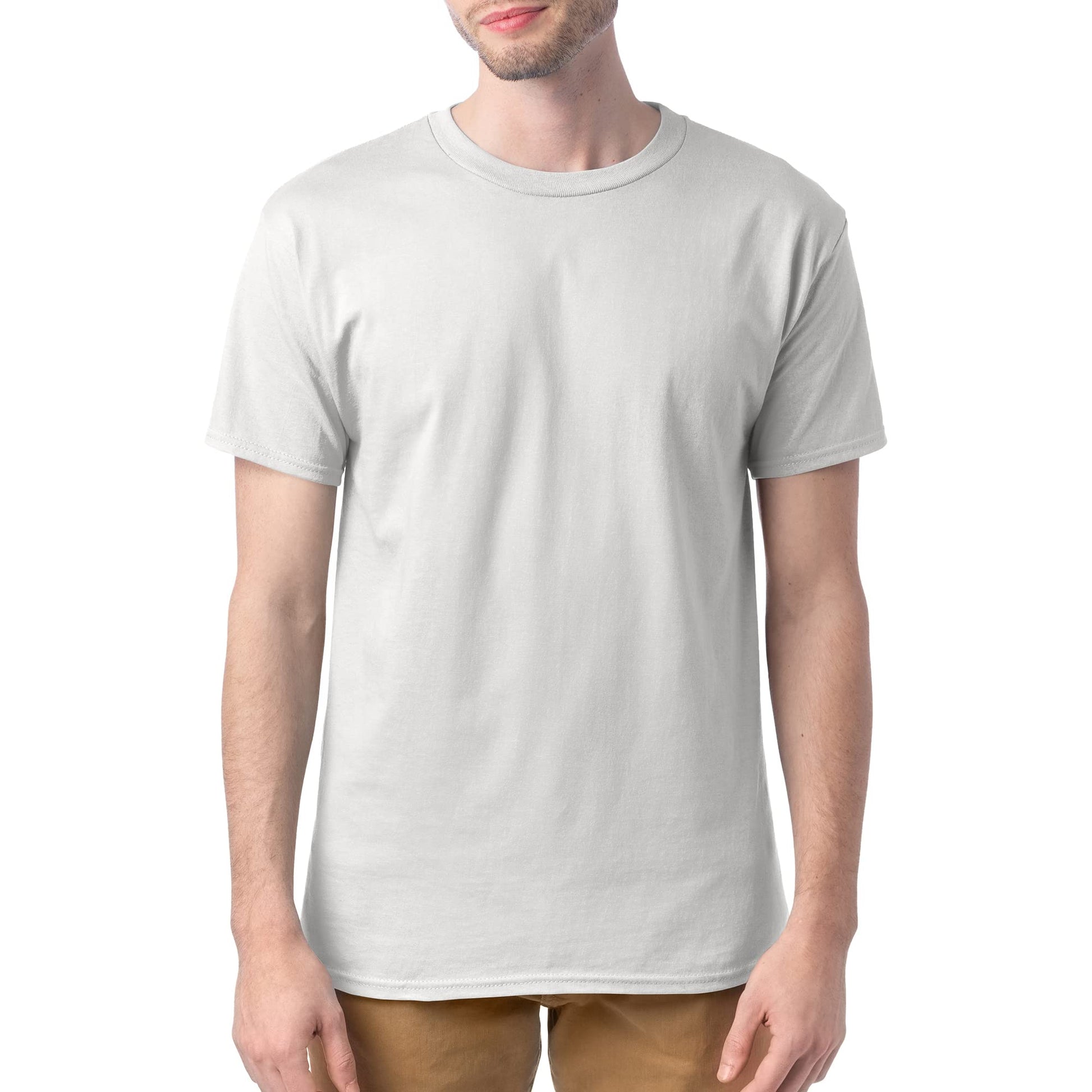 Hanes mens Essentials Short Sleeve T-shirt Value Pack fashion t shirts, White - 6 Pack, Medium US - Medaid International