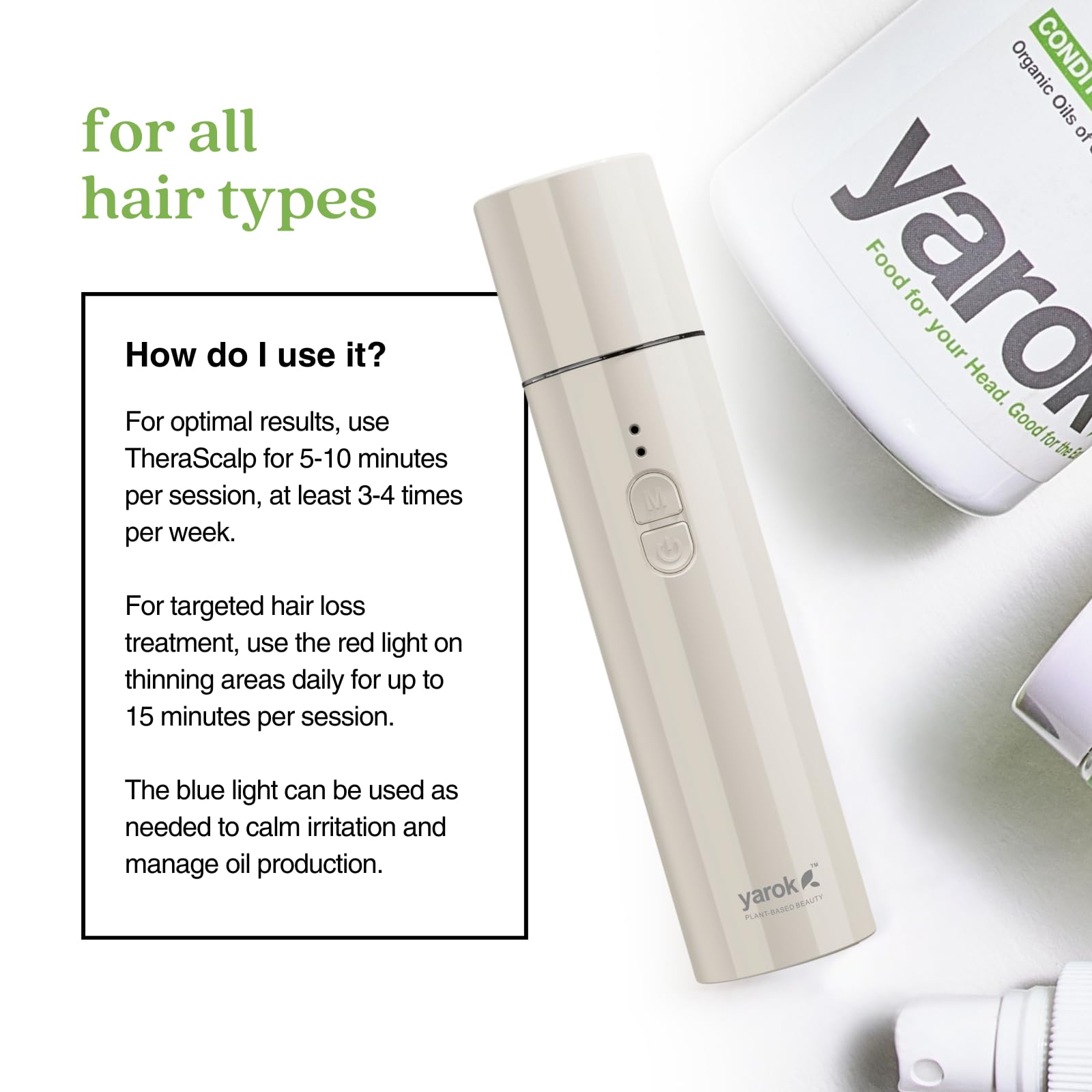 Yarok - Therascalp - Soothe, Strengthen, & Relax - Healthier & Stronger Hair - Nourishes Hair Follicles - Easy to Clean - Serum Distributor, Massager - 5ml Liquid Capacity - Medaid International