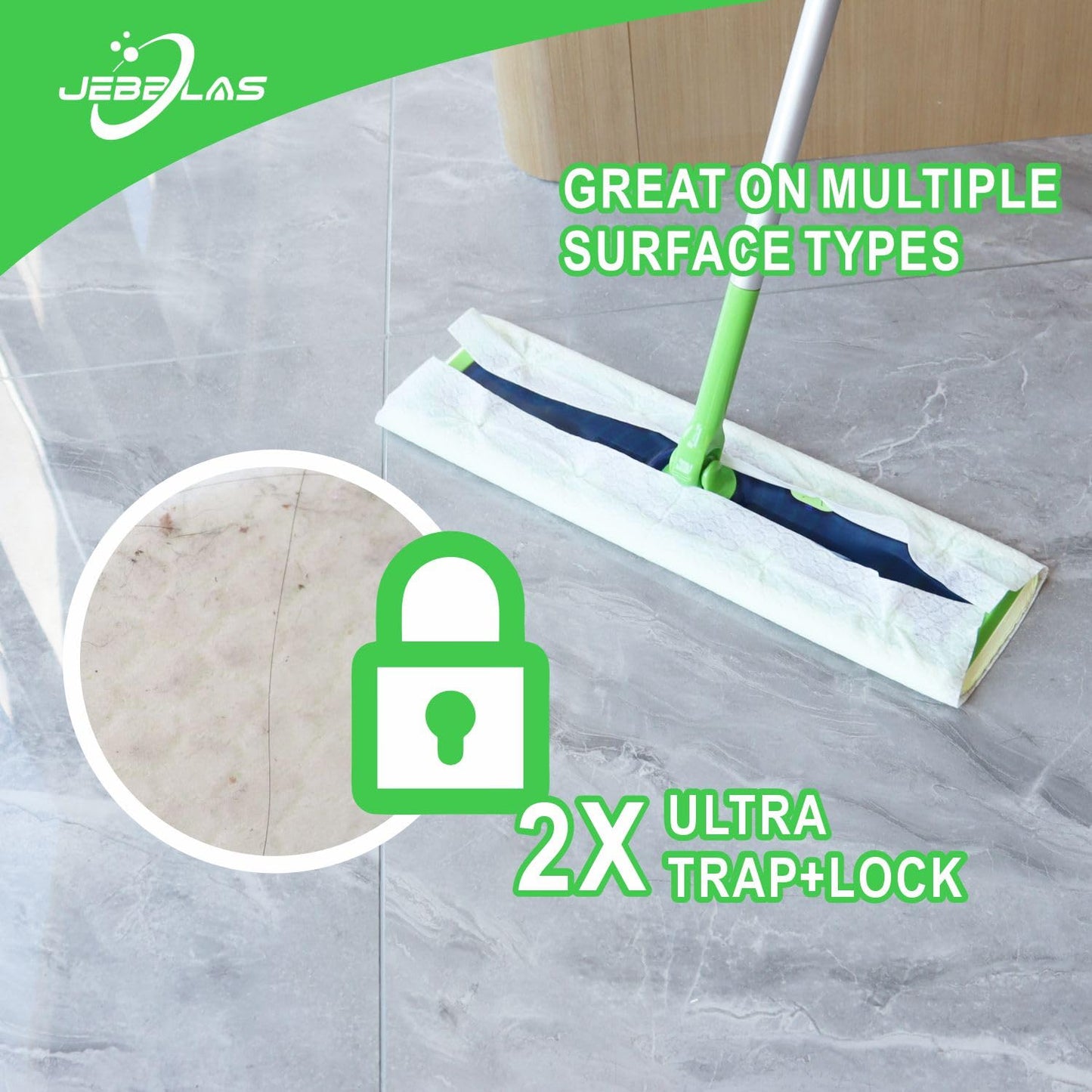 JEBBLAS 90Pack Disposable Mop Cloths Dry Floor Sweeping Pads for XL Sweeper Dry Mop Pads 9.84x17.32 inch after Upgrade - Medaid International