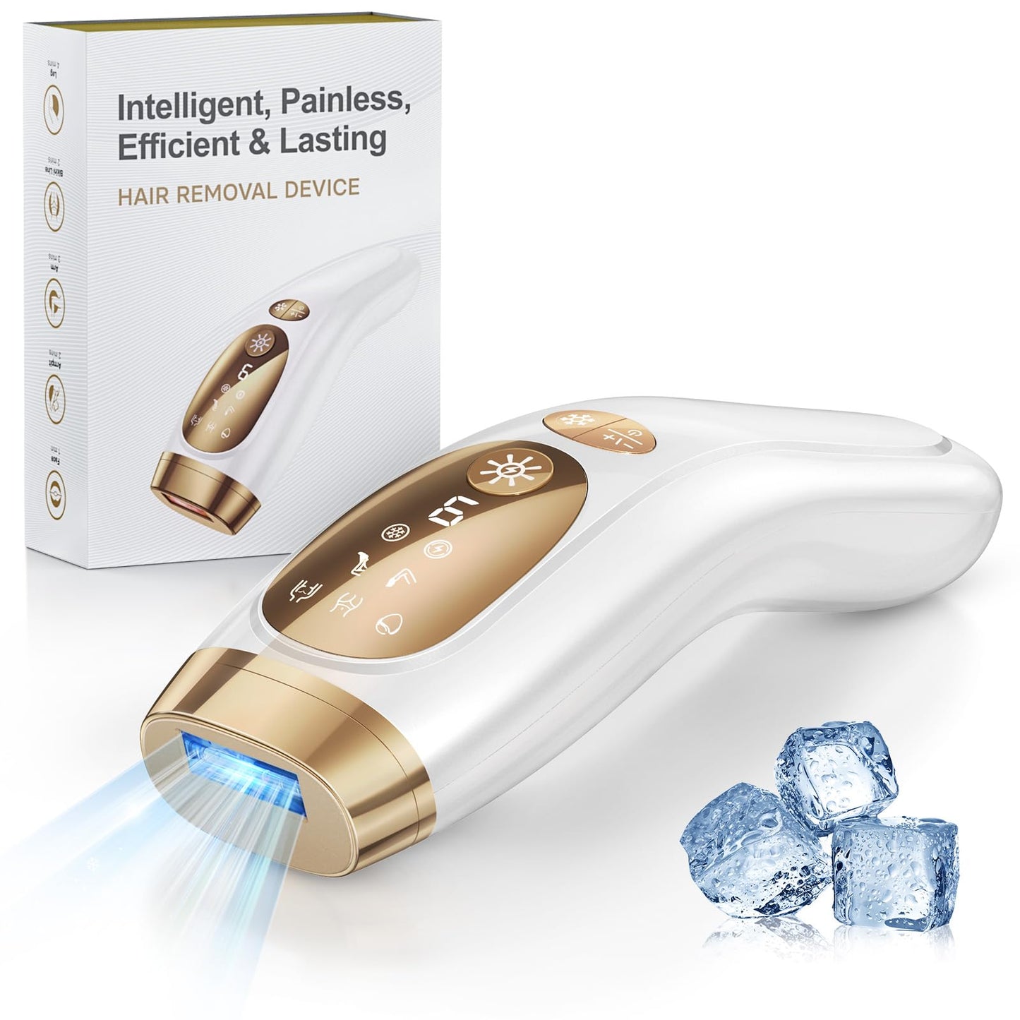 UENMOON Laser Hair Removal for Women and Men - IPL Hair Removal with Ice-Cooling System for Painless & Long-Lasting Result, Whole Body Hair Removal - Medaid International