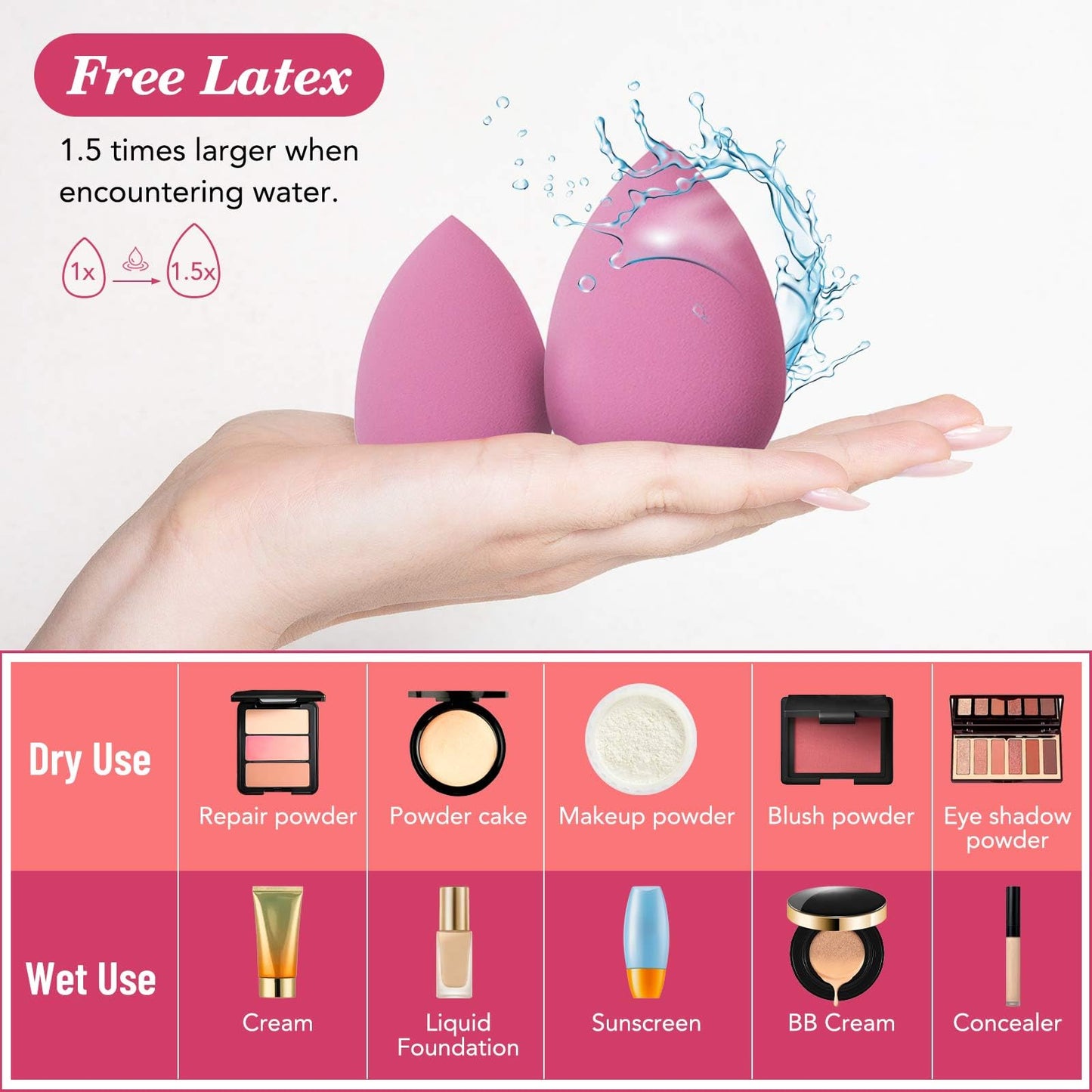 14PCS Makeup Sponge Set, Beauty Blender Sponge for Foundation Blending with 3PCS Mini Makeup Sponges & 4PCS Triangle Powder Puff, Soft Make Up Sponges for Face Cosmetic Applicator for Powder Liquid - Medaid International