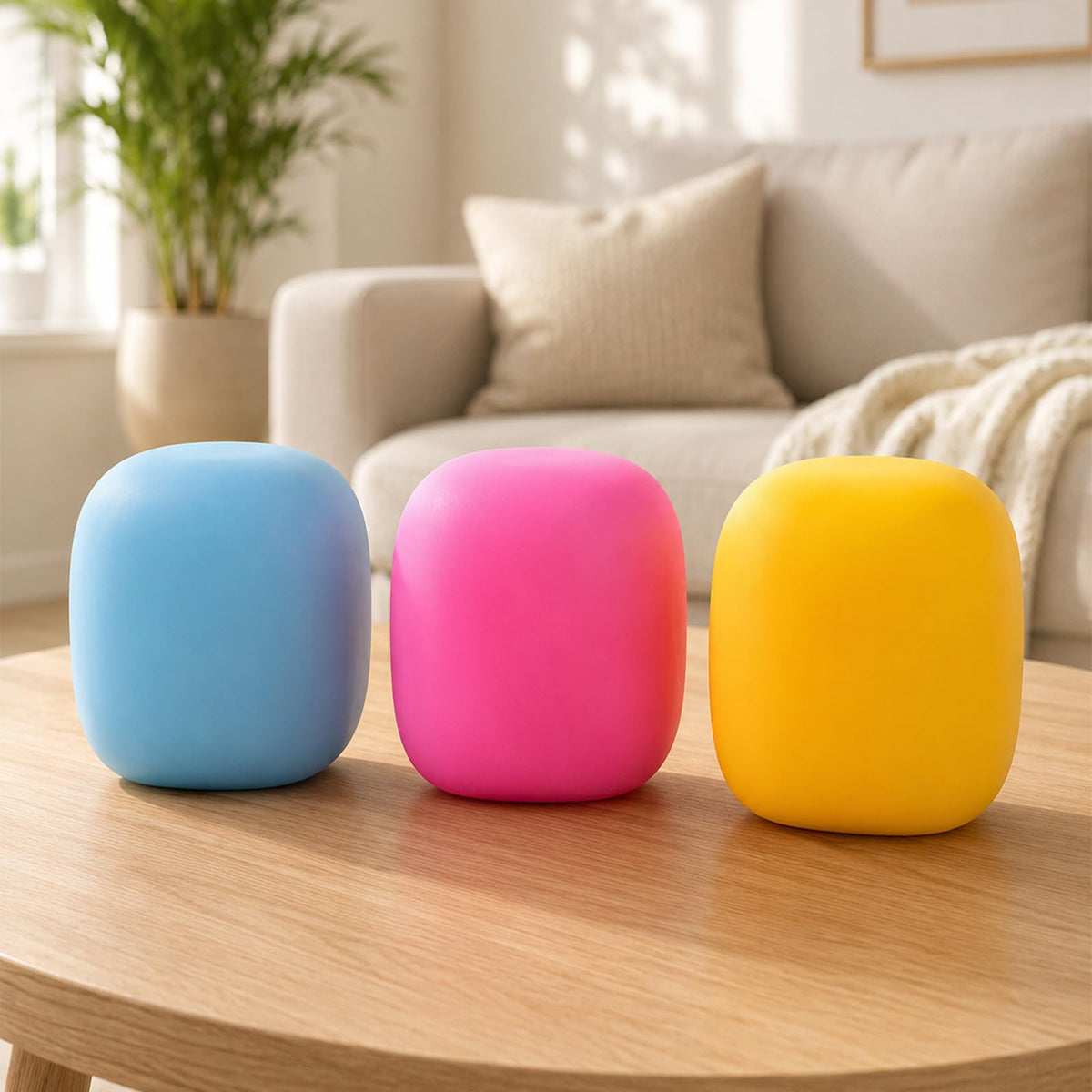 Squeeze Soft Square Malt Sugar Filled Slow Stress Balls (Yellow)