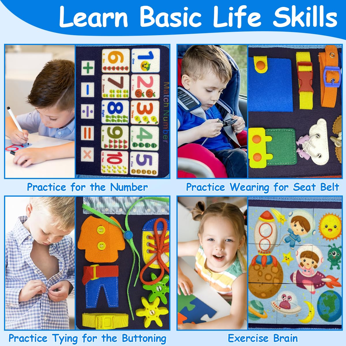 Toddler Busy Board Montessori Sensory Toys For 1-4 Years Old Birthday Gifts