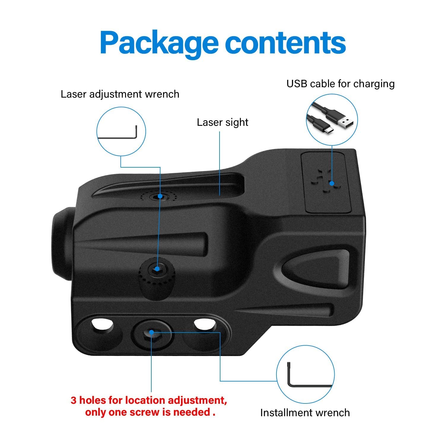 Gmconn Infrared (IR) Laser Rechargeable for Pistol/Handgun with Night Version, IR Beams for Guns, Beam Output: <5mW, Class I - Medaid International