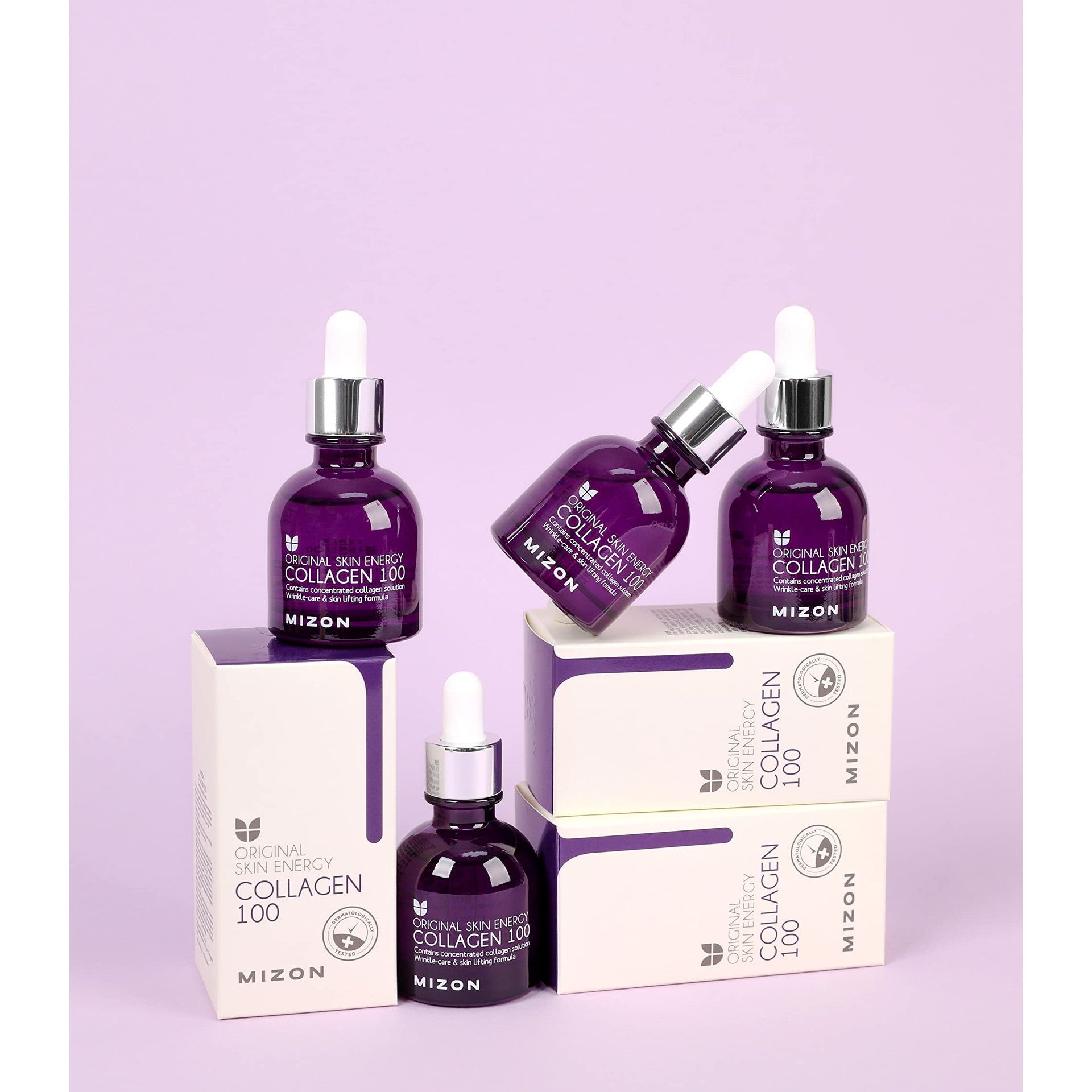 MIZON Collagen 100 Korean Ampoule with Concentrated Marine Collagen Elasticity Booster Serum Peptides Deep Hydration (1.01 fl. oz) - Medaid International