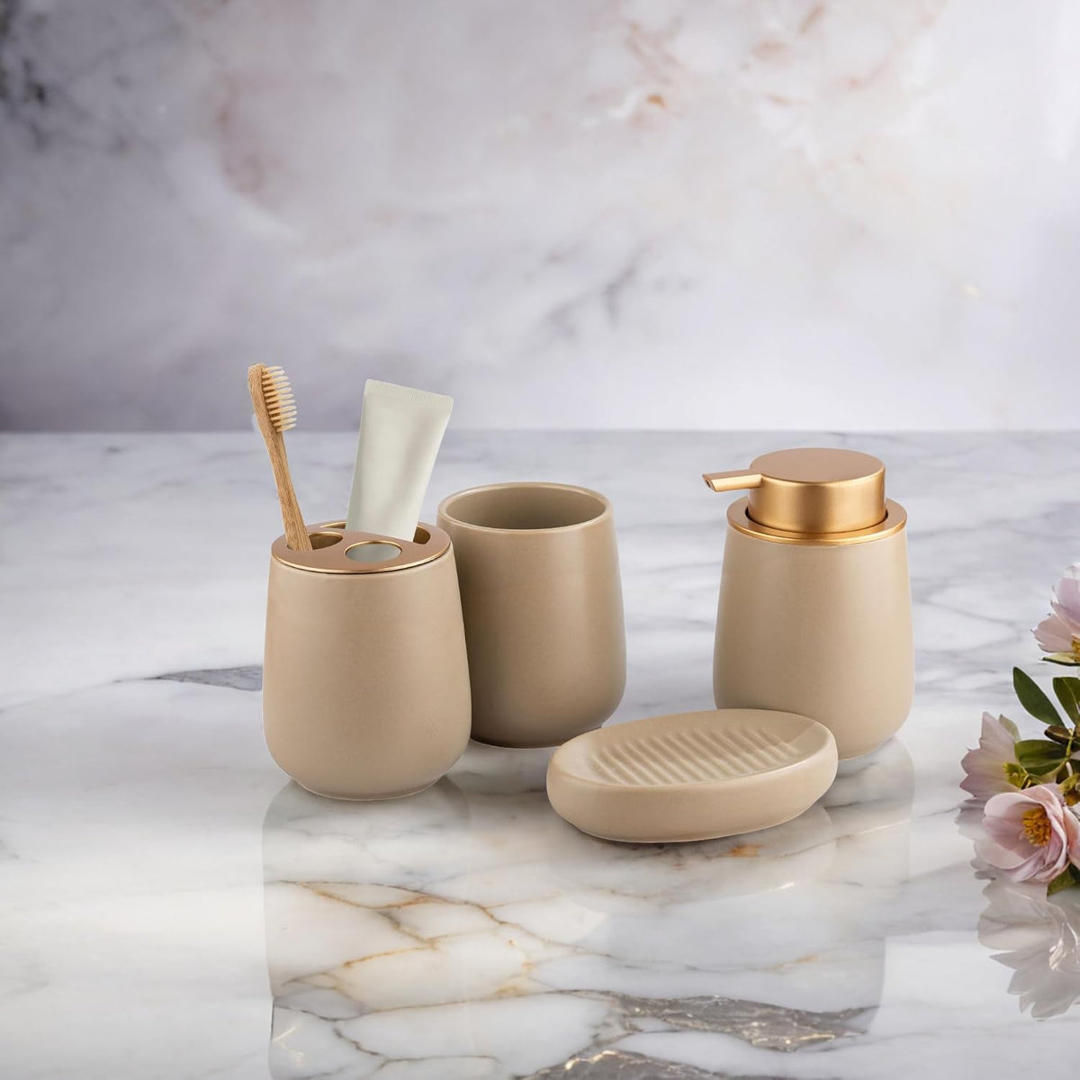 Ceramic Bathroom Accessory Set