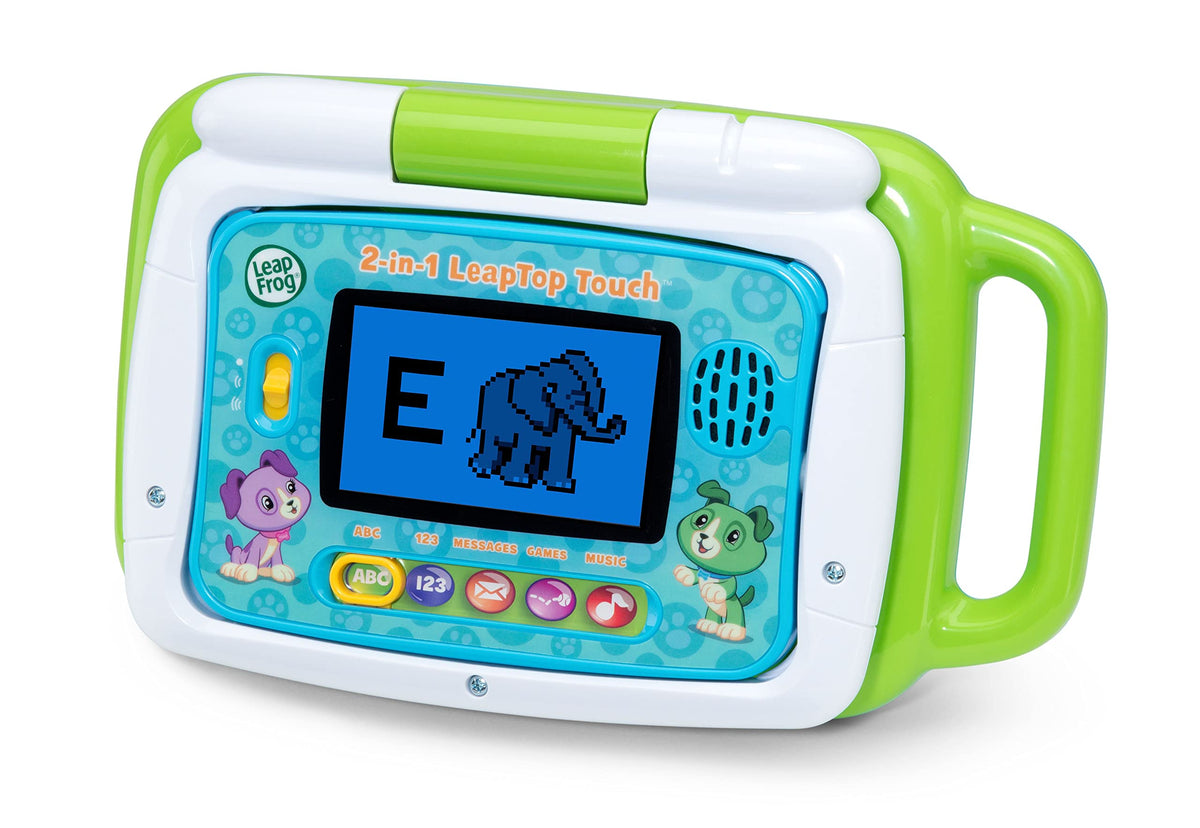 LeapFrog 2-in-1 LeapTop Touch Laptop for Kids, Educational Bilingual Toy That Converts from Laptop to Tablet, Learning Letters, Numbers and Messages -Green