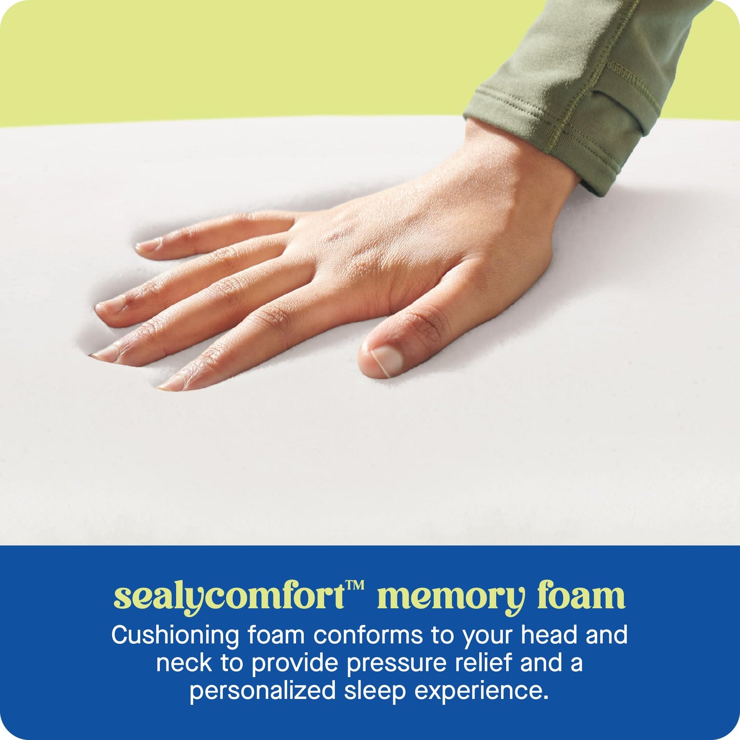 SEALY Dreamlife Standard Size Contour Memory Foam Pillow with Surface Guard Technology, Removable Machine-Washable Cover, 1 Year Limited Warranty - Medaid International