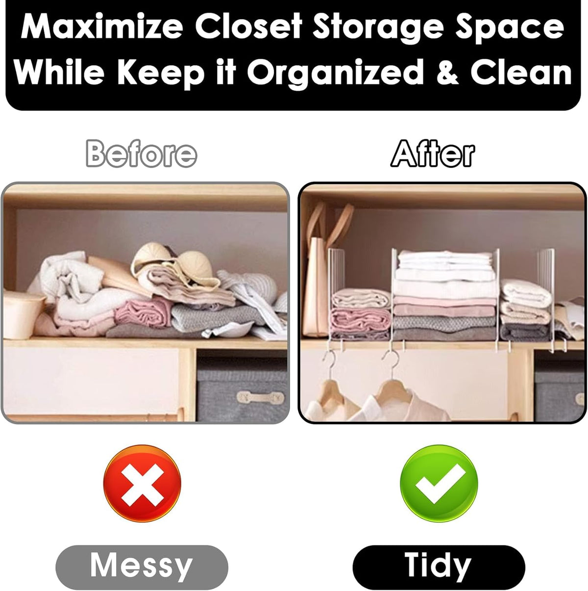 Set of 2 Shelf Divider
