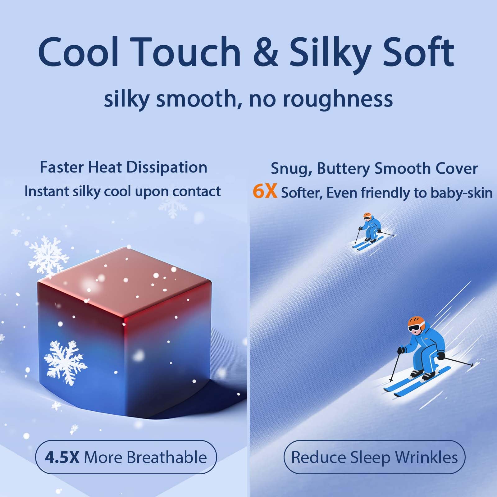 MEELUS Silky Soft Pillows Queen Size Set of 2, Luxury Hotel Down Alternative Bed Pillows 2 Pack for Side Back Stomach Sleepers, Gusseted Supportive, Machine Washable, Cooling Blue, 20" x 30" - Medaid International