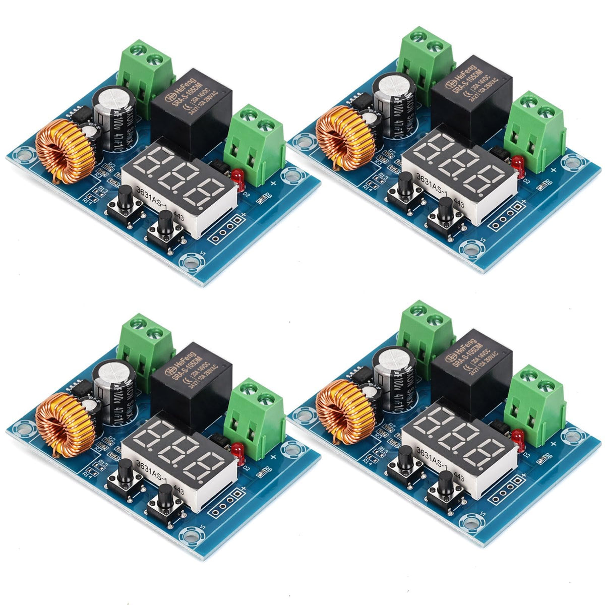 TERRIFI 4PCS DC 12V-36V Voltage Protection Module Digital Low Voltage Protector Disconnect Switch Cut Off Over Discharge Protection Module