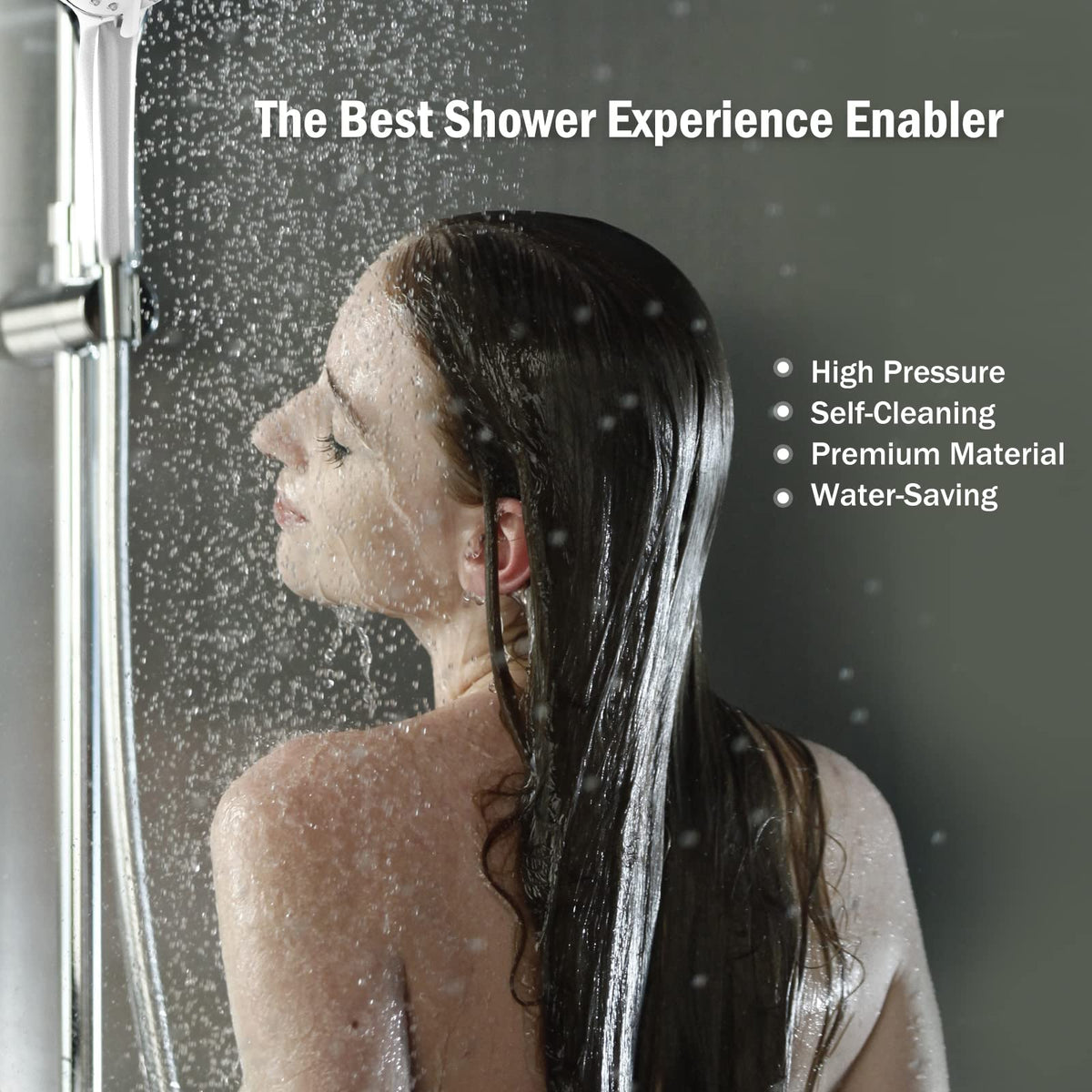 JOMOO Handheld Shower Head Set, High Pressure 3 Spray Settings Showerhead, 3.5" 2GPM Easy Cleaning Nozzles Massage Spa with 60inch Stainless Steel Shower Hose and Holder, Chrome