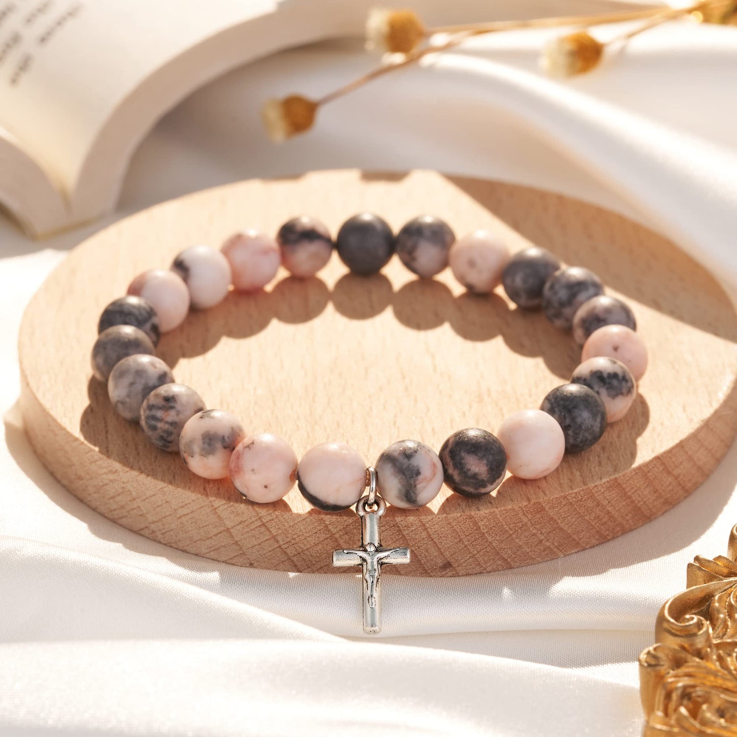 Dabem Christian Cross Bracelet, Religious Easter Gifts for Women Adults, Inspirational Catholic Faith Gifts - Medaid International
