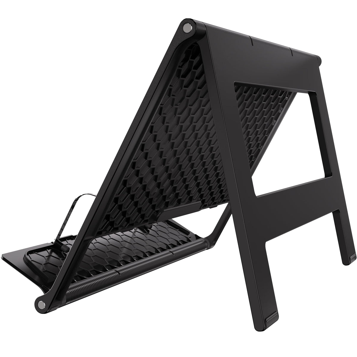 TERRIFI Portable Book Stand, Free Angle Adjustable Holder for Thick Textbooks, Collapsible and Lightweight Book Rest, Ideal for Reading and Study, Compact Design for Easy Transport (Black)