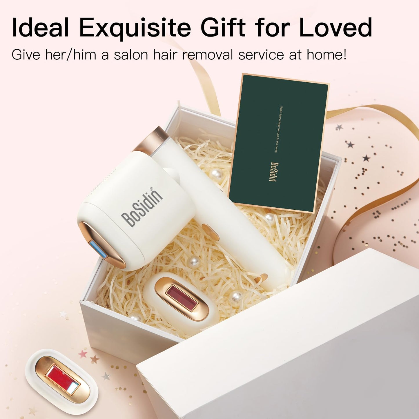 Laser Hair Removal, BoSidin IPL Hair Removal with Painless Ice-Cooling, 2-in-1 Face SR Rejuvenation, 6+1 Modes, 6 Levels Hair Removal for Women Permanent, Laser Hair Removal Kit with Shaver, Goggles - Medaid International
