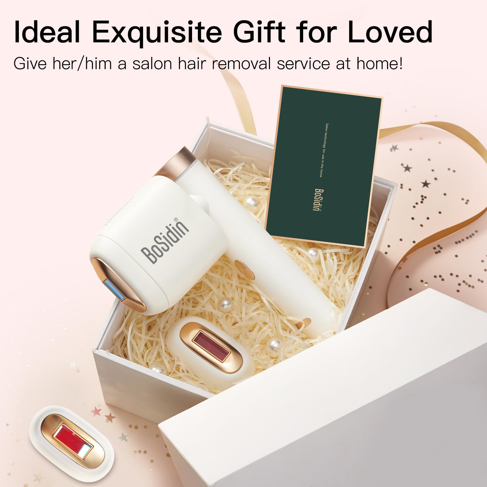 Laser Hair Removal, BoSidin IPL Hair Removal with Painless Ice-Cooling, 2-in-1 Face SR Rejuvenation, 6+1 Modes, 6 Levels Hair Removal for Women Permanent, Laser Hair Removal Kit with Shaver, Goggles - Medaid International