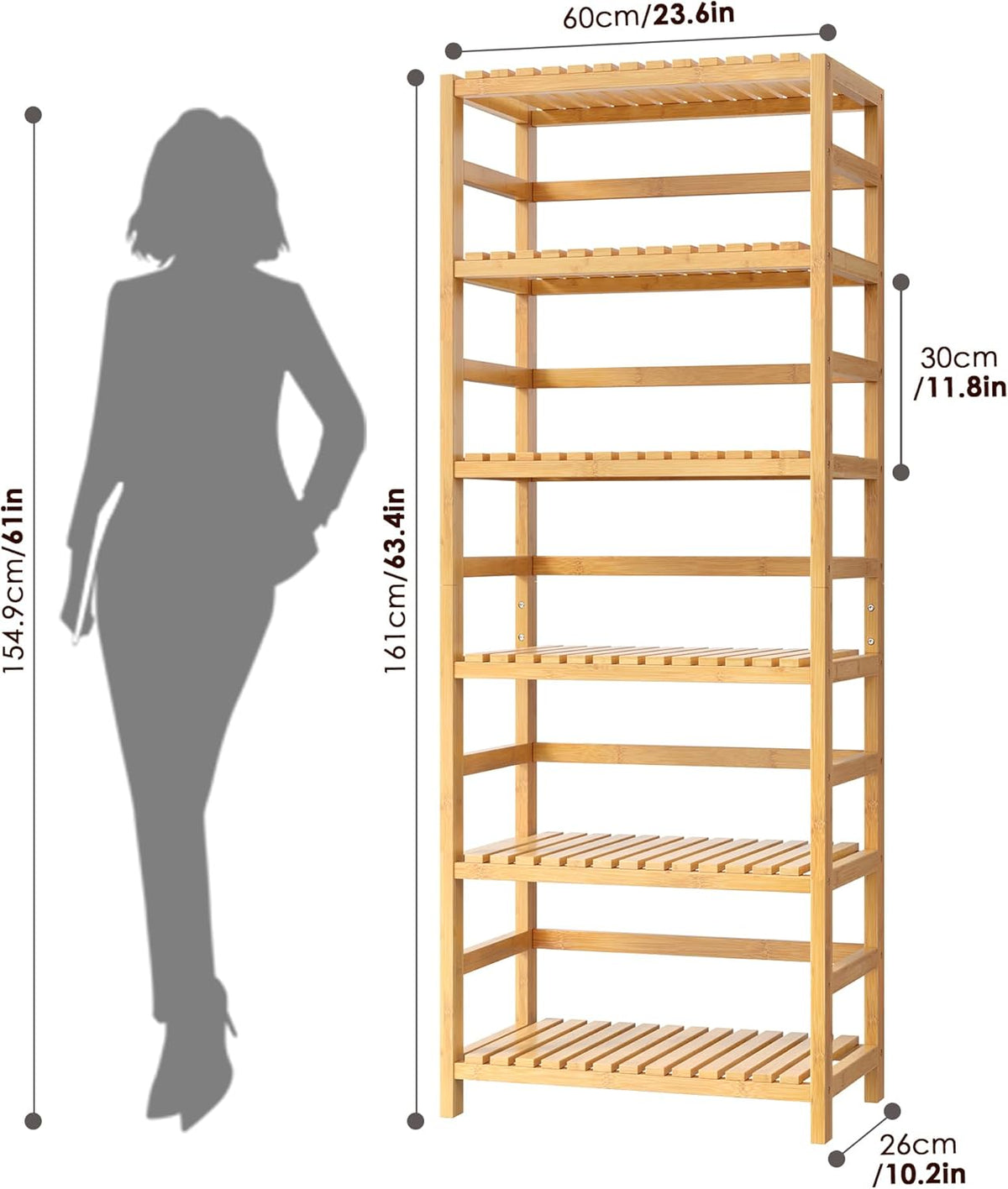 6-Tier Bamboo Shelf
