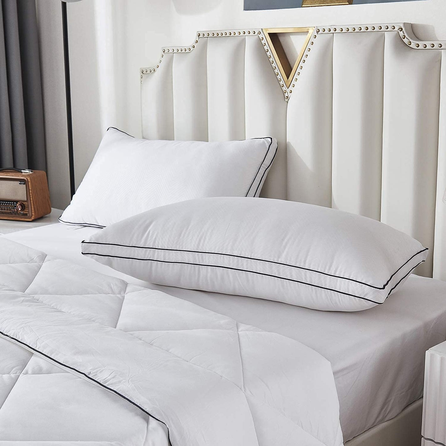 Gehannah Bed Pillows for Sleeping, Luxury Plush Soft Pillow with Home and Hotel, Breathable Microfiber Cover Skin-Friendly Pillows for Side Back Sleepers - Medaid International