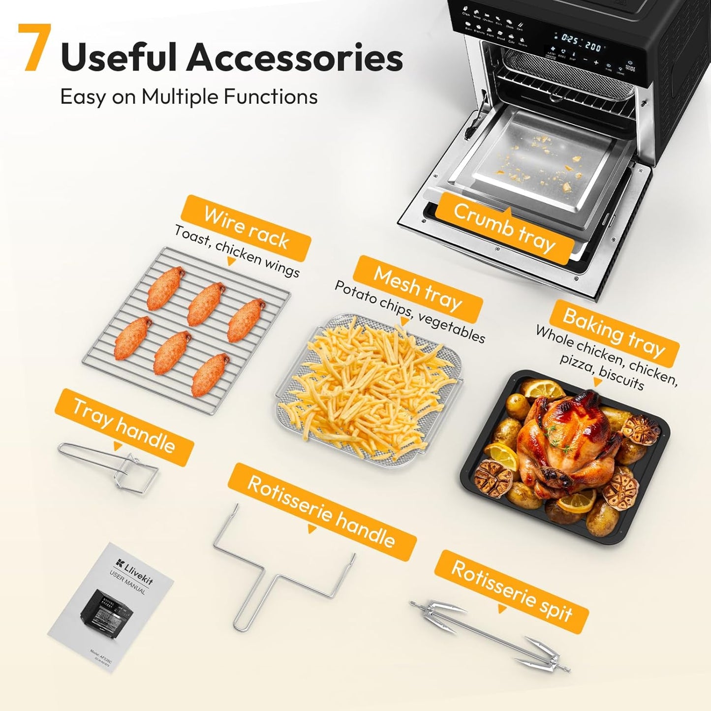 All In One,  XXXL 26L Air Fryer Oven, 1700W - Medaid International
