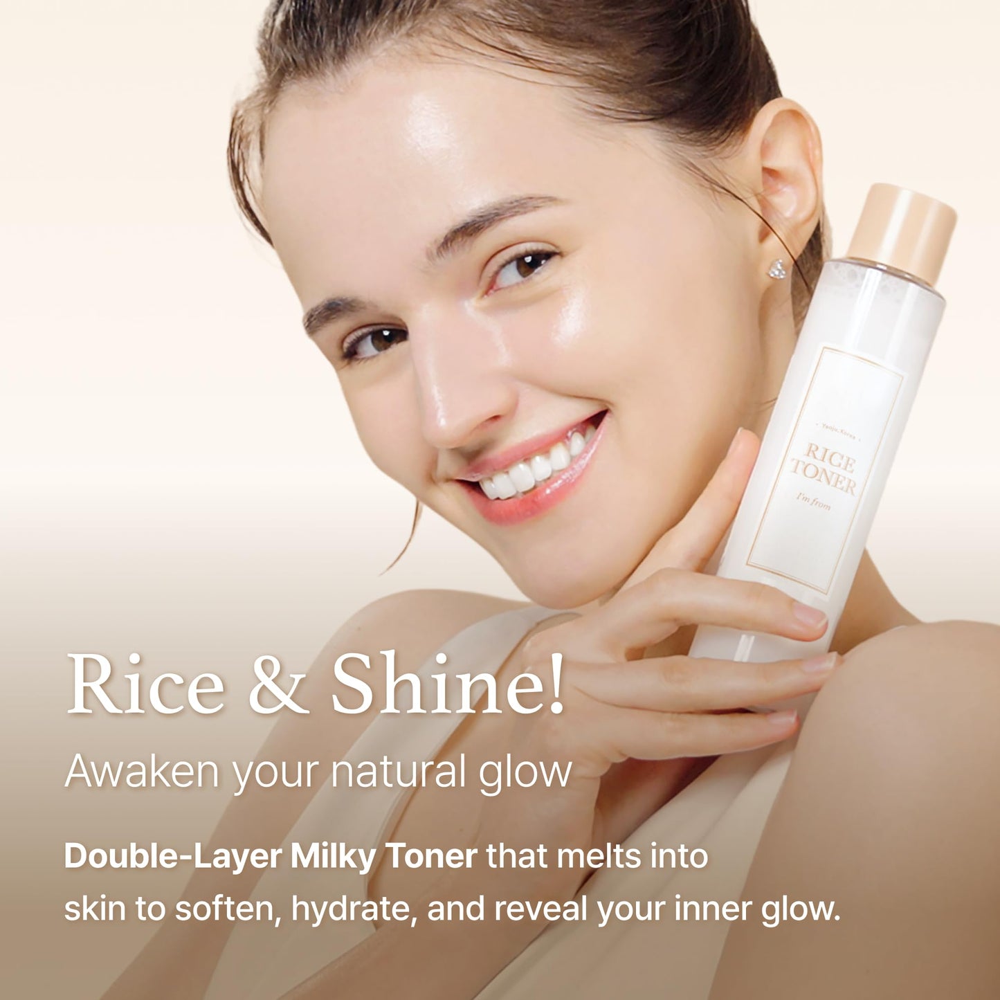 I'm from Rice Toner, Milky Toner for Glowing Skin, Korean Rice, Glow Essence with Niacinamide, Hydrating for Dry, Dull, Combination Skin, Vegan, Fragrance Free, Glass Skin 5.07 Fl Oz - Medaid International