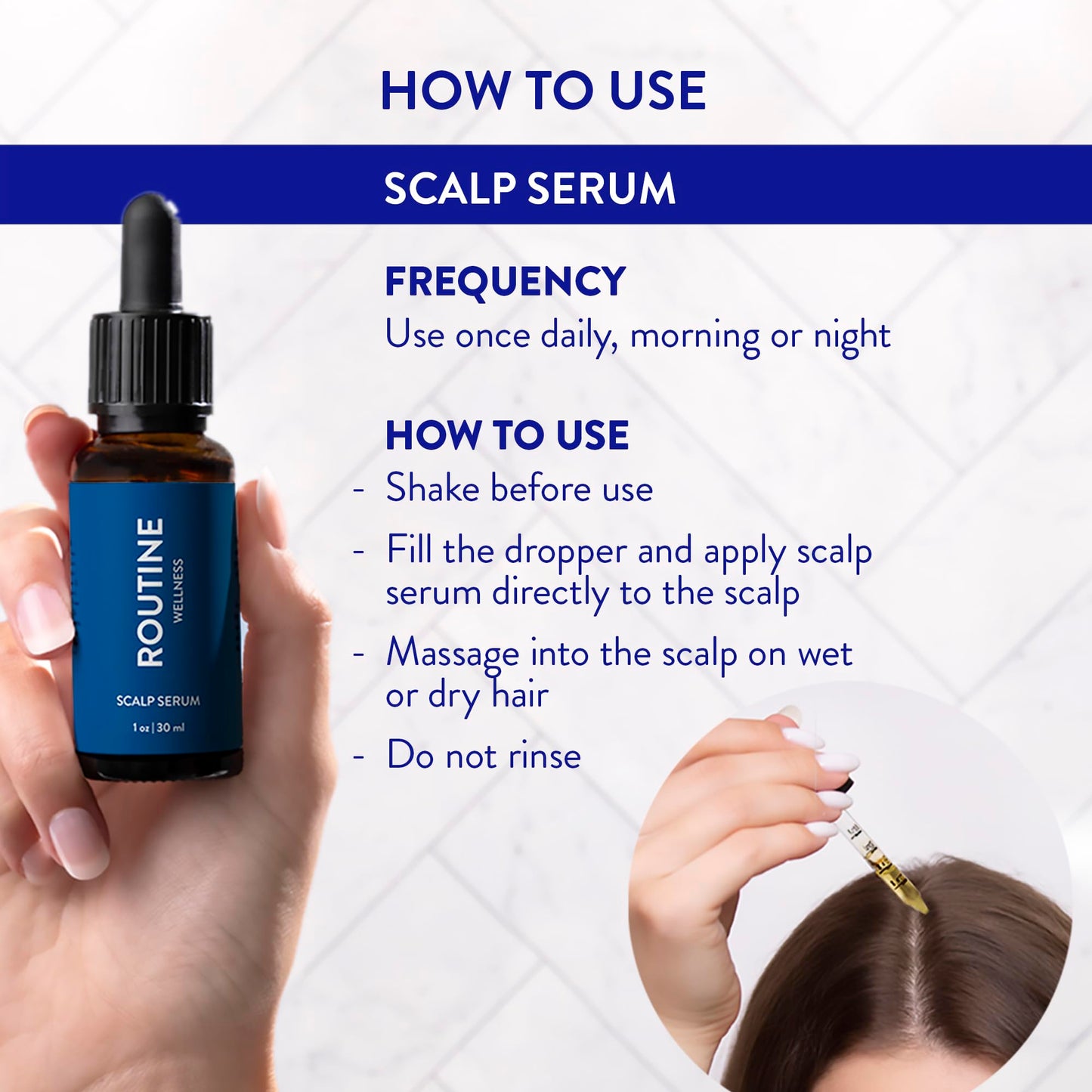 Routine Wellness Scalp Serum for Thinning Hair – Promotes Visibly-Thicker, Fuller-Looking Hair – Lightweight, Science-Backed with Red Clover & Peptides - 30ml - Medaid International