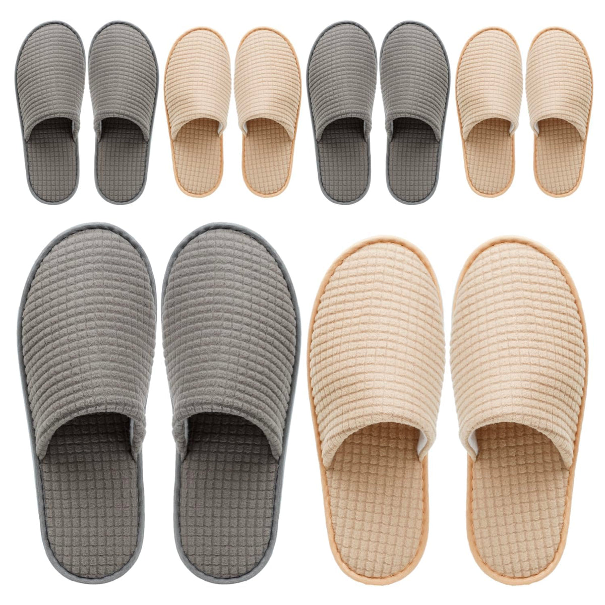 KASTWAVE 6 Pairs Spa Slippers, Non Slip Disposable Slippers For Guest, Washable Reusable, Which Can Be Used As Women Men, House, Indoor, Bathroom, Bedroom, Hotel, Bride Slippers 38 EU