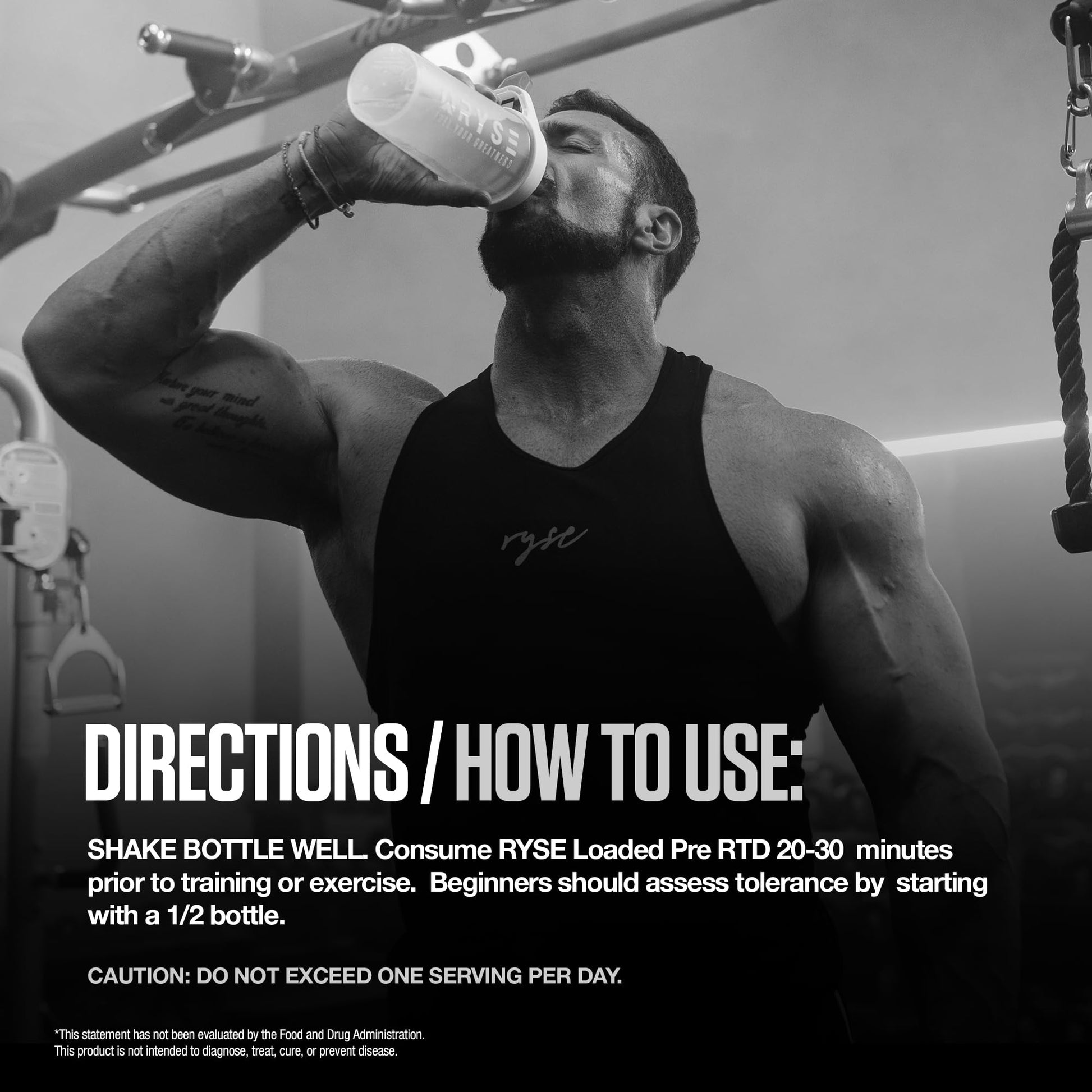 RYSE Loaded Pre Workout Drink - Baja Cooler - Sugar-Free, Ready to Drink Energy Supplement with 325mg Caffeine, Citrulline & Beta Alanine for Focus & Pump - 12 fl oz Bottles (Pack of 12) - Medaid International