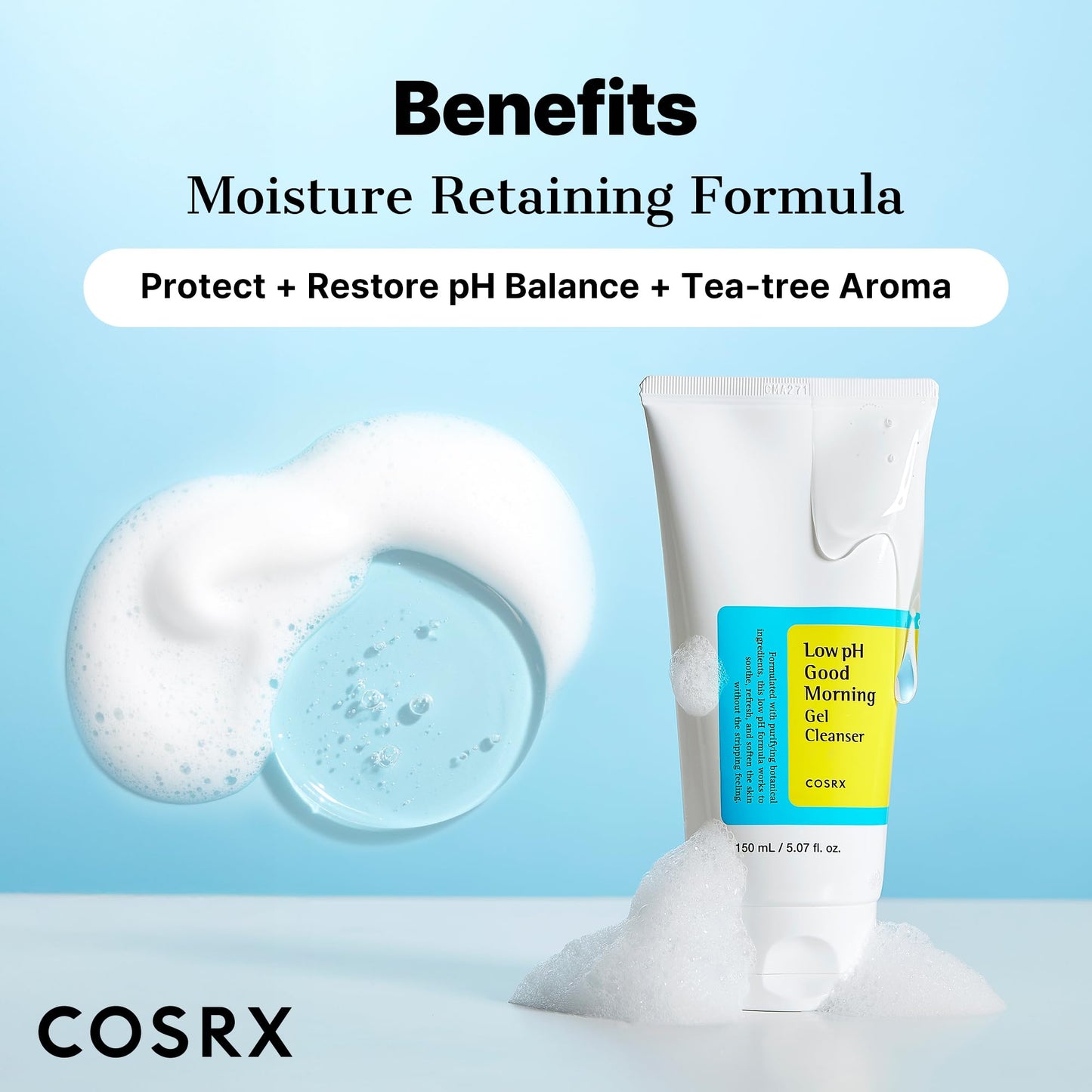 COSRX Low pH Good Morning Gel Face Cleanser, 5.07 fl oz, BHA Face Wash, Daily Mild Face Cleanser for Sensitive Skin, PH Balancing, Korean Skin Care, Korean Face Wash, Stocking Stuffers,Gifts For Women - Medaid International