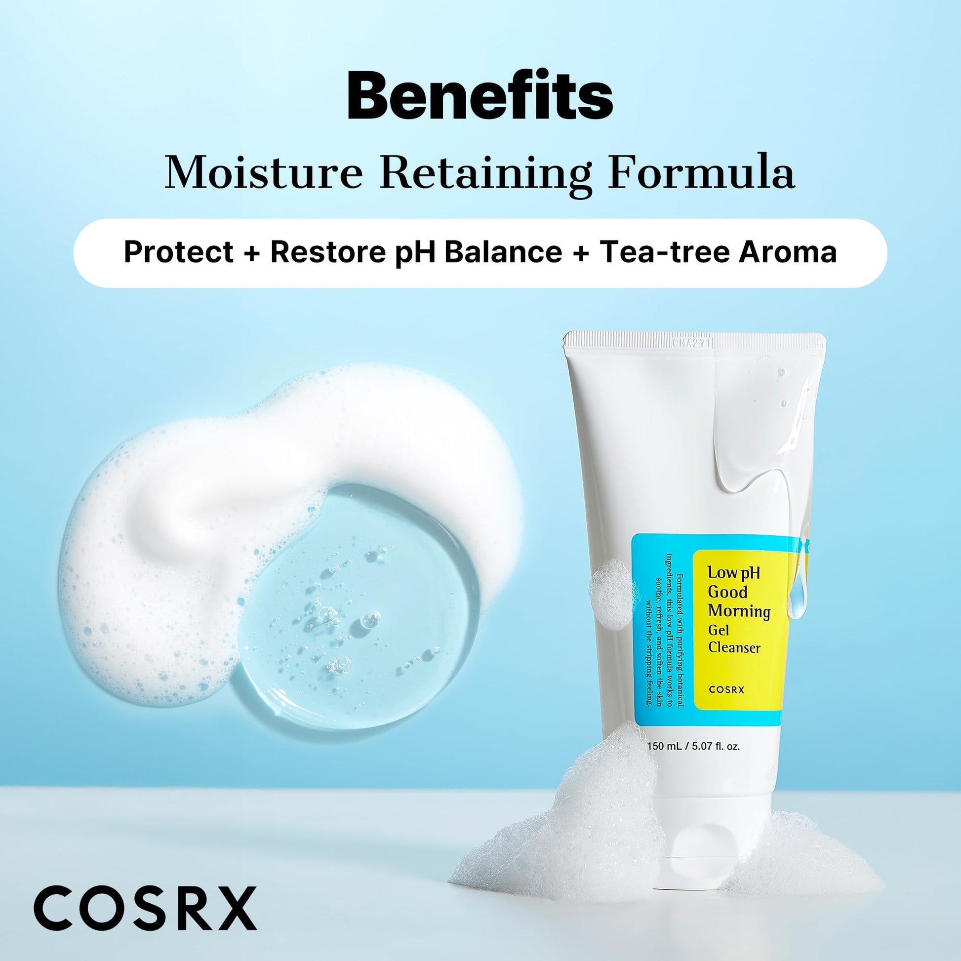 COSRX Low pH Good Morning Gel Face Cleanser, 5.07 fl oz, BHA Face Wash, Daily Mild Face Cleanser for Sensitive Skin, PH Balancing, Korean Skin Care, Korean Face Wash, Stocking Stuffers,Gifts For Women - Medaid International