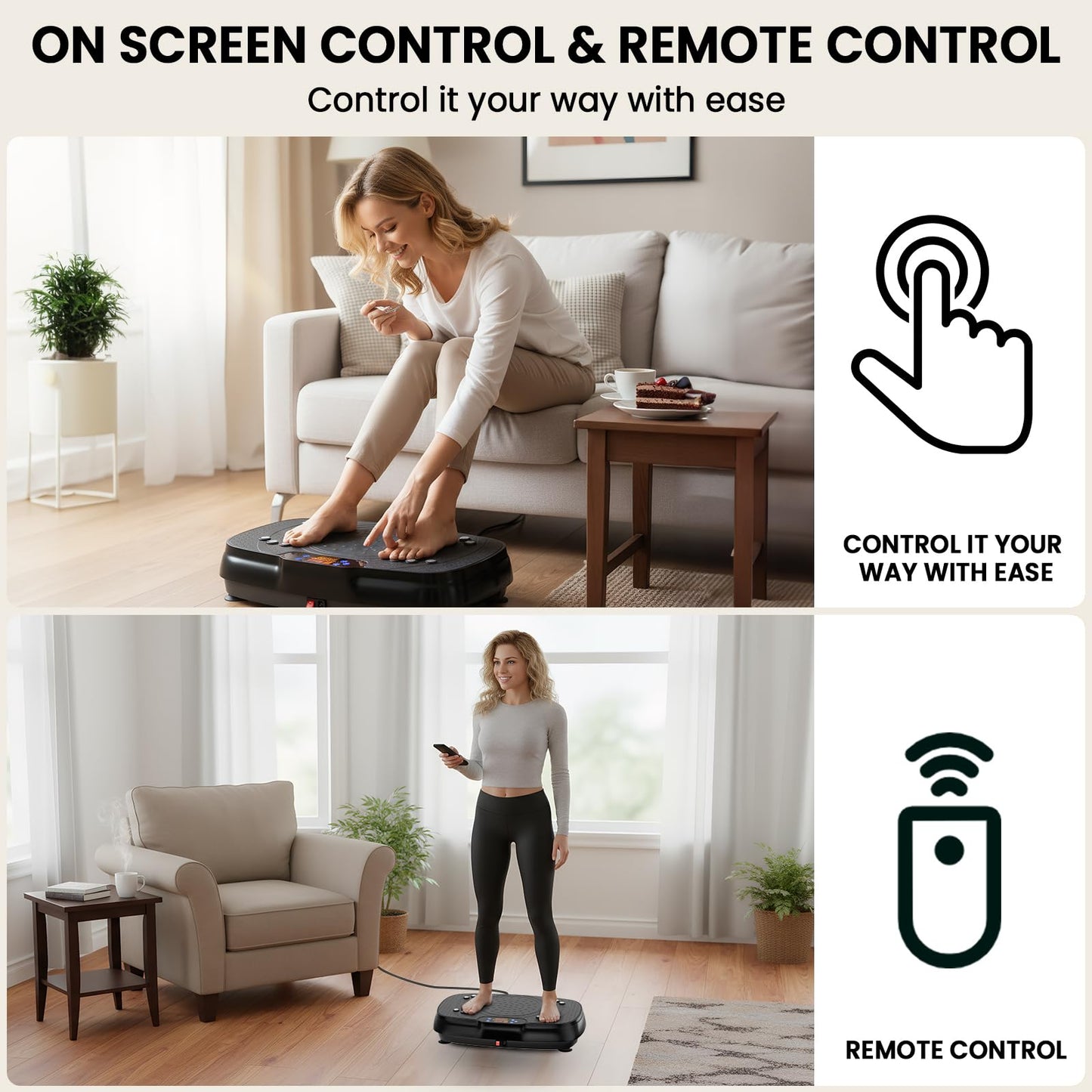 Vibration Plate Exercise Machine: TISSCARE Vibrating Plates for Weight Loss and Lymphatic Drainage, 400lbs Shake Plate Whole Body Workout Platform for Home Fitness Fat Burner Sedentary Office