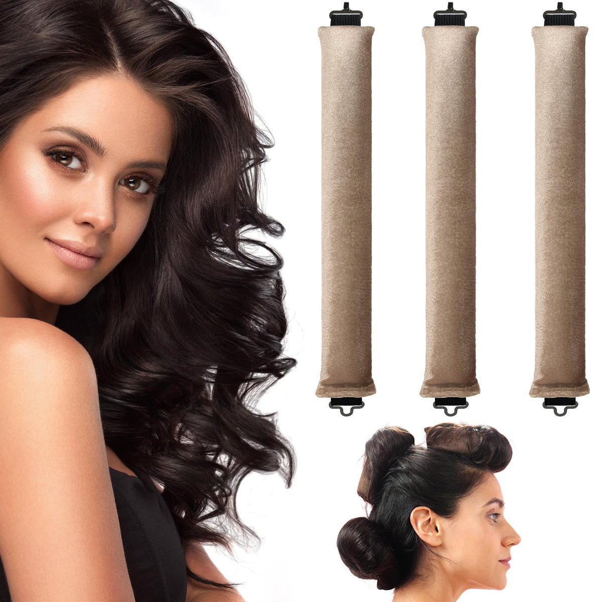 TERRIFI Heatless Hair Curler, Flexi Rods with Hook, Heatless Curling Rod for All Hair Types, No Heat Curlers to Sleep In, Overnight Heatless Curls for Blowout Hair