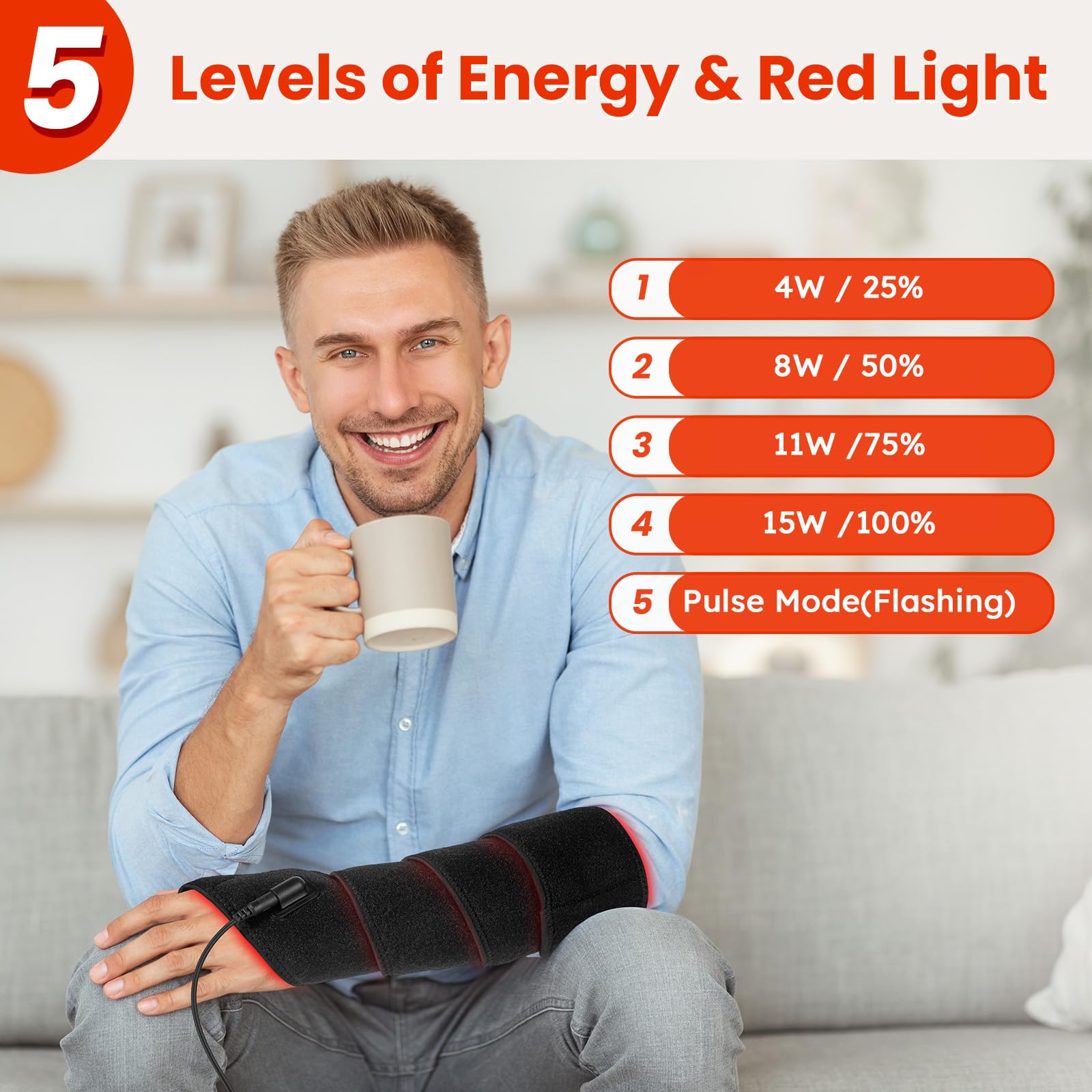 Red Light Therapy Belt for Body, Near Infrared Light Therapy for Face Neck 15W Wearable Red Light Neck Wrap with Timer Belt for Chin Hand Wrist Knee Unisex Gift - Medaid International