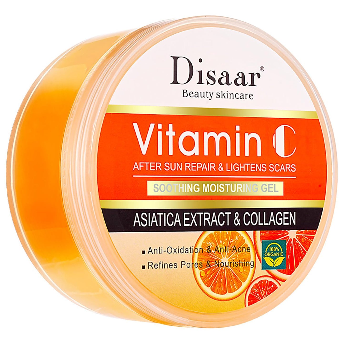 (NET) Disaar Collagen Moisturizing Gel with Vitamin C, Orance Extract After Sun Repair, Smoothing, Pore Refining, Anti-Oxidation