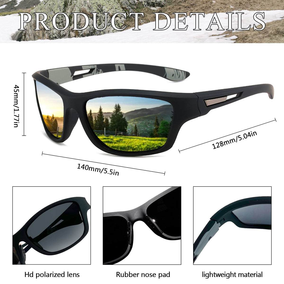 KASTWAVE 3 Pcs Polarized Sunglasses Mens/Women Sport Glasses UV400 Driving Fishing Running Cycling Outdoors Sun Glasses