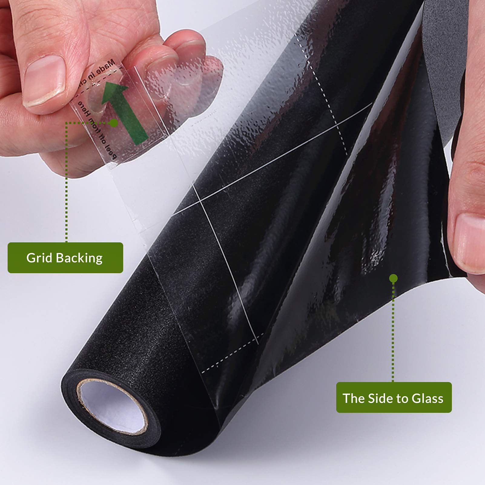 VELIMAX Static Cling Total Blackout Window Film Privacy Room Darkening Window Tint Black Window Cover 100% Light Blocking No Glue (17.7 x 78.7 inches) - Medaid International