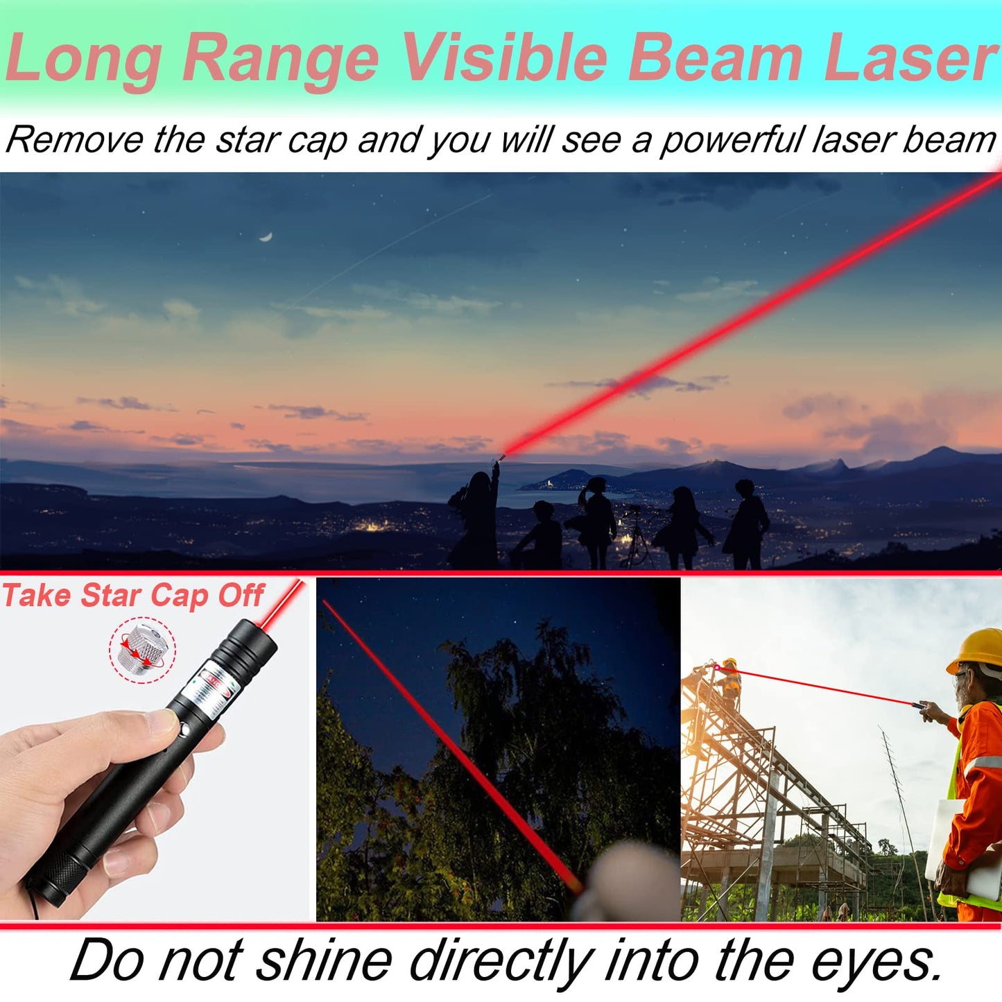 MEUSNO Red Laser Pointer Cat Toy, Red High Power Laser Pointer Long Range Strong Laser Light Pointer for Cats Dogs Toy Rechargeable Pointer Laser for Presentations Teaching Outdoor Cat Laser Toy - Medaid International
