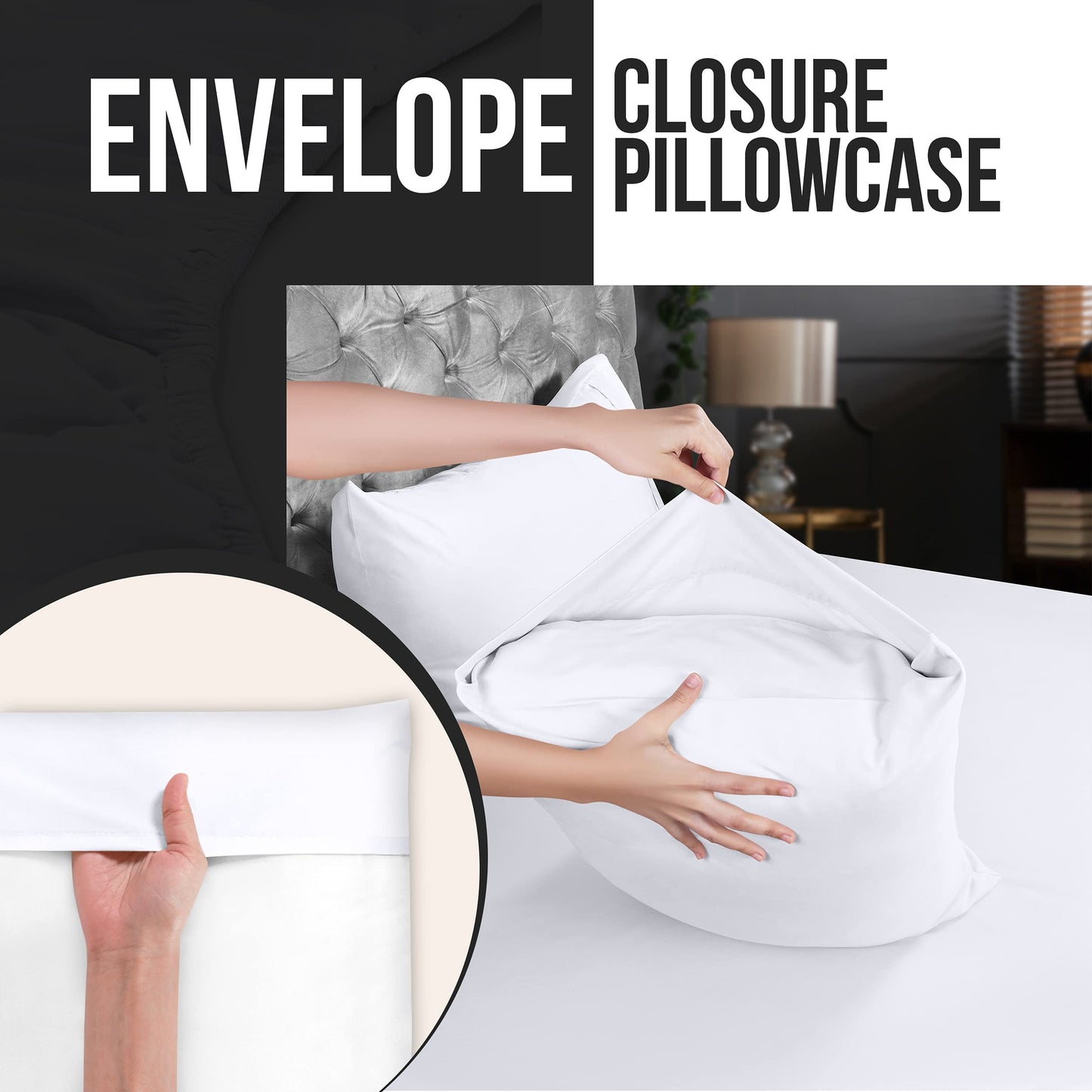 Utopia Bedding Standard Pillow Cases - Pack of 4 - Envelope Closure - Soft Brushed Microfiber Fabric - Shrinkage and Fade Resistant Pillow Covers Standard Size 20 X 26 Inches (Standard, White) - Medaid International