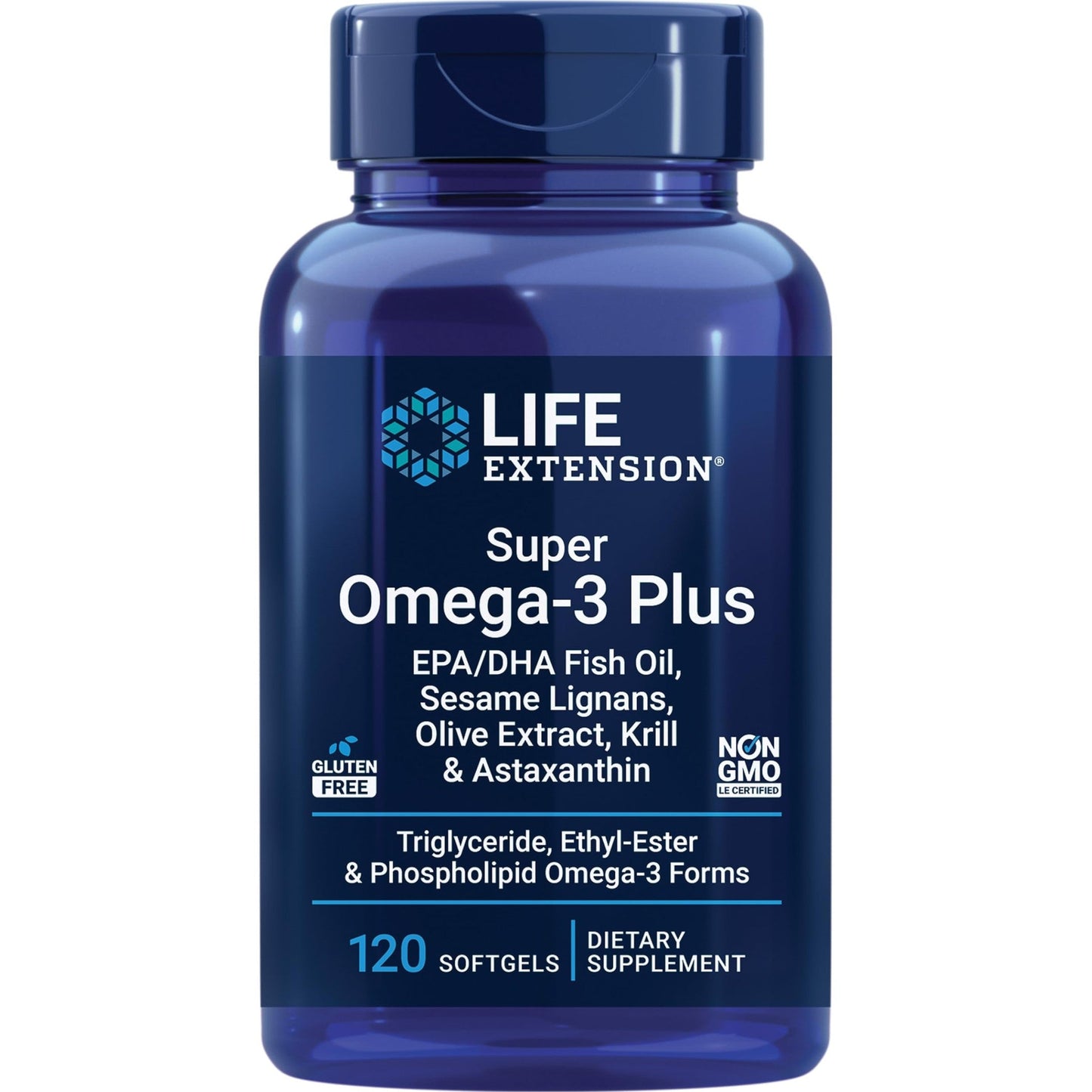 Life Extension Super Omega-3 Plus EPA/DHA Fish Oil, Sesame Lignans, Olive Extract, Krill & Astaxanthin - Heart, Brain & Joint Health Support - Gluten-Free, Non-GMO - 120 Softgels - Medaid International
