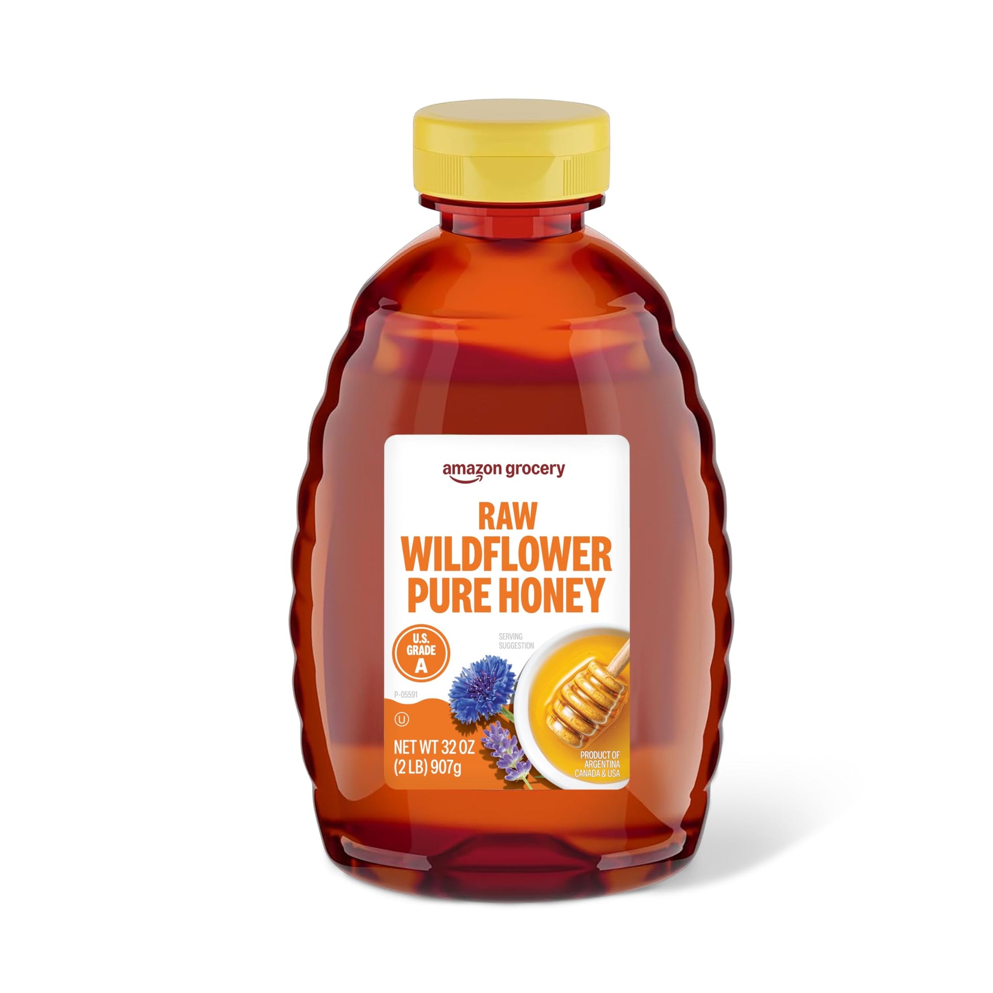 Amazon Grocery, Pure Raw Wildflower Honey, 2 Lb (Previously Amazon Fresh, Packaging May Vary) - Medaid International