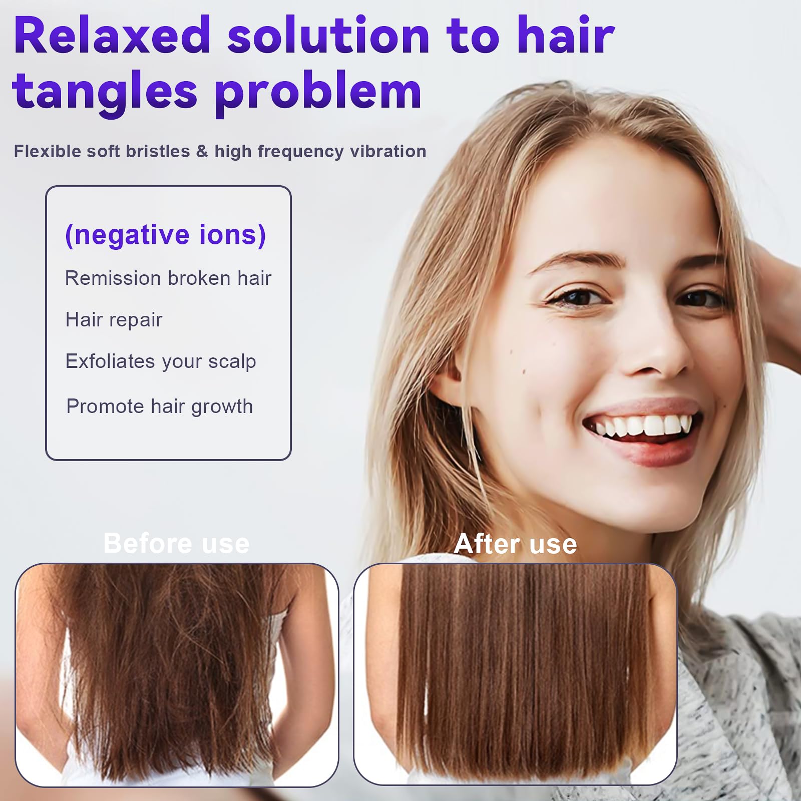 DYUHOOAO Electric Hair Growth brush - Care Comb for Dandruff Removal - Built-in Anion Device - Scalp Massager Hair Follicle Stimulation Tool - Gifts for Men and Women to Relax Head Stress - Medaid International